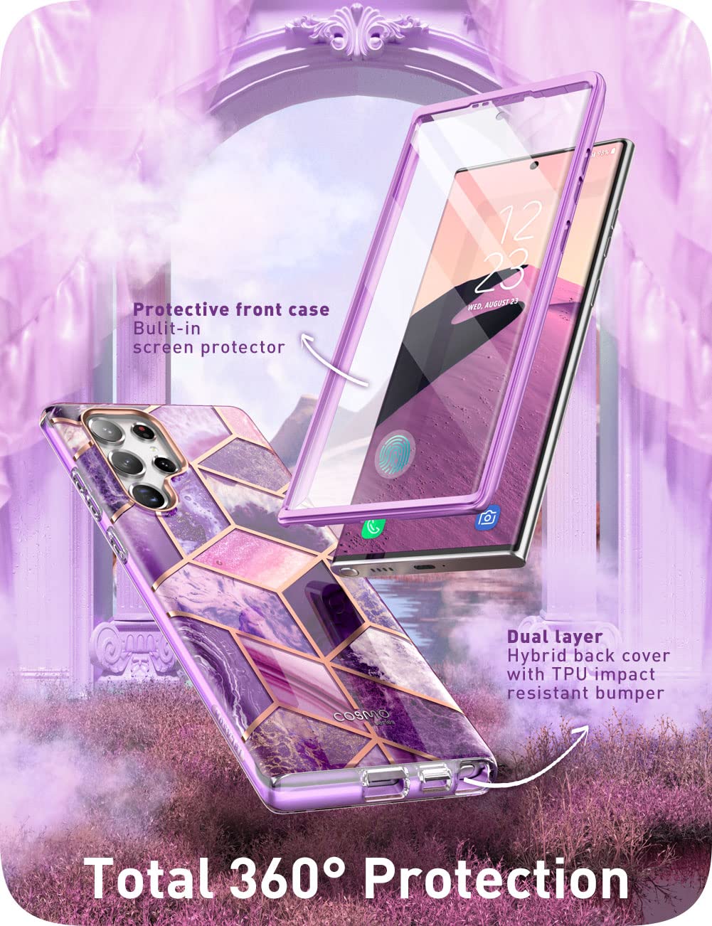 I Blason Cosmo For Samsung Galaxy S22 Ultra 5G Case (2022) [Built In Screen Protector] [Military Grade Protection] Slim Stylish