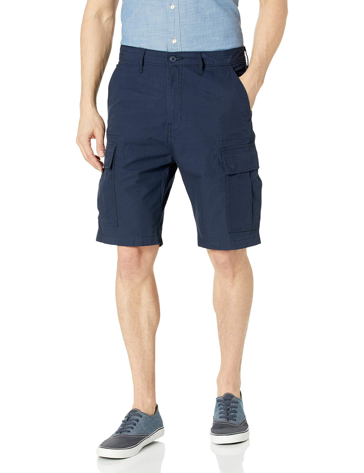 Levis Mens Regular Carrier Cargo Short, Navy Blazer Ripstop, 44