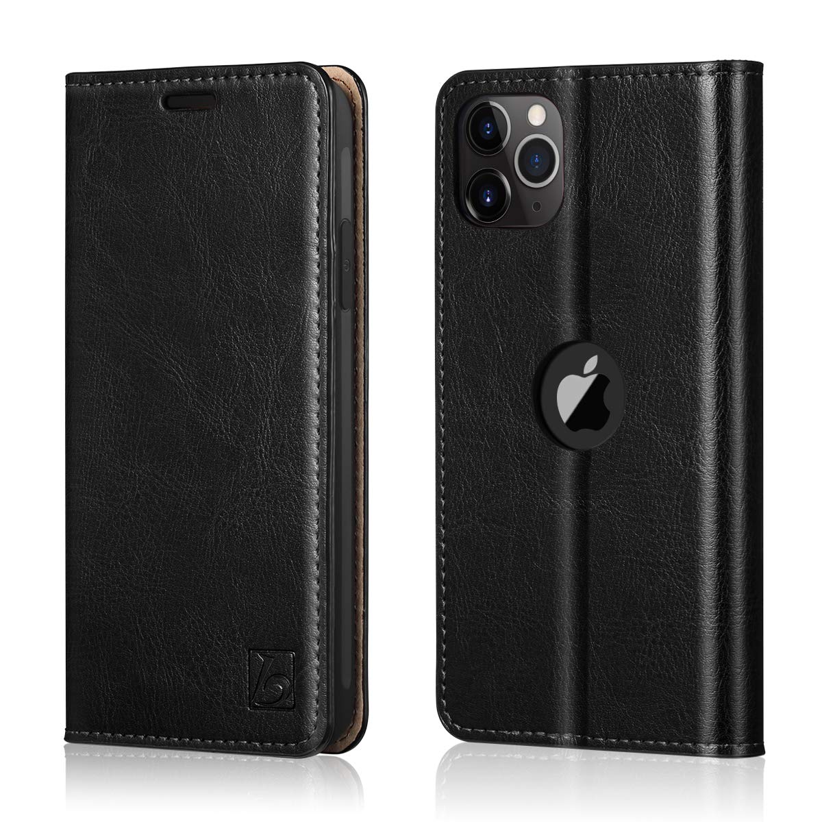 Belemay Iphone 11 Pro Max Wallet Case, Iphone 11 Pro Max Case, Genuine Cowhide Leather Case [Rfid Blocking] Card Holder Slots Fo