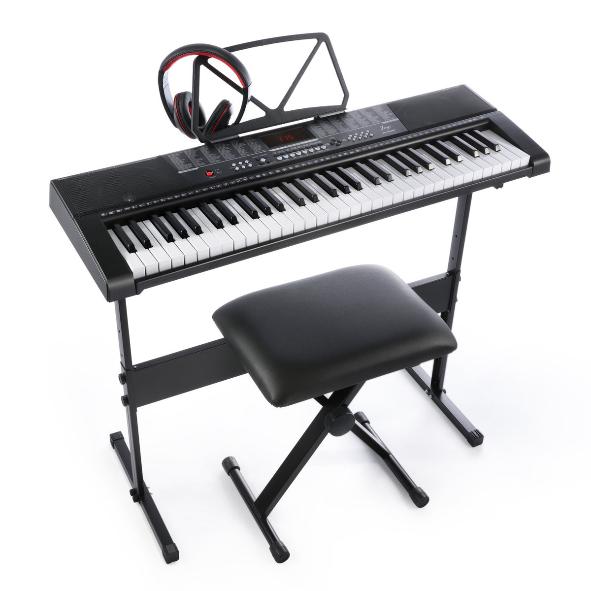 61Key Standard Keys Keyboard With Usb Music Player,Including Headphone,Stand,Stool & Power Supply The Electronic Keyboards