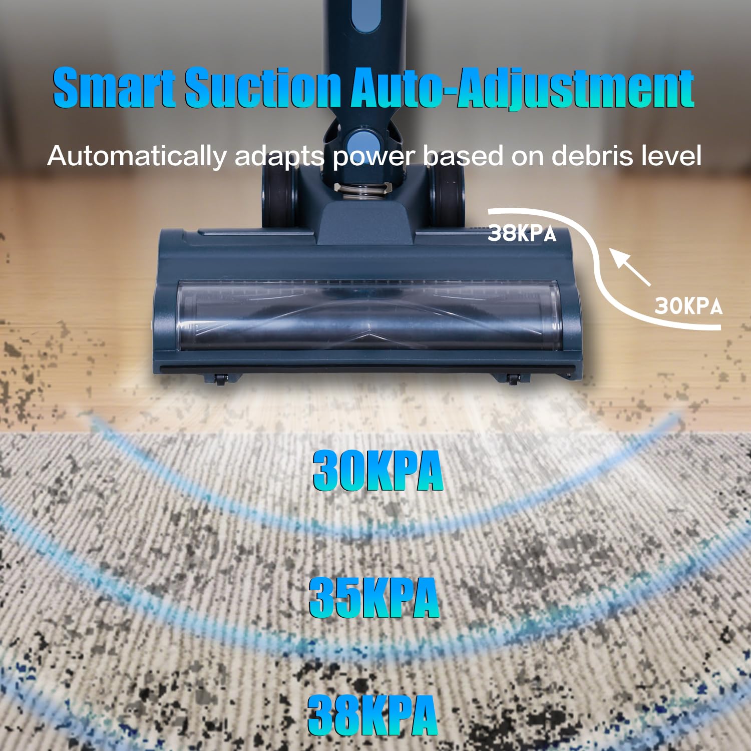 Pravole Cordless Vacuum Cleaner, 250W/38Kpa/65Mins-8-In-1 Stick Vacuum Cleaners For Home Rechargeable For Pet Hair/Rugs/Hard Flo