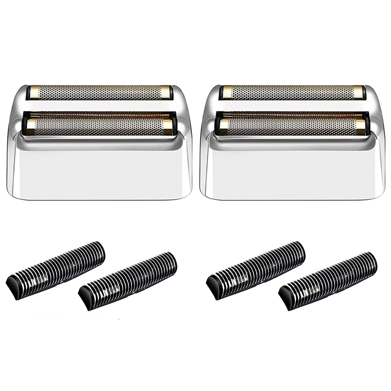 Shaver Replacement Foil And Cutters Compatible With Babylisspro Barberology Double Fxfs2 (2Pc Silver)