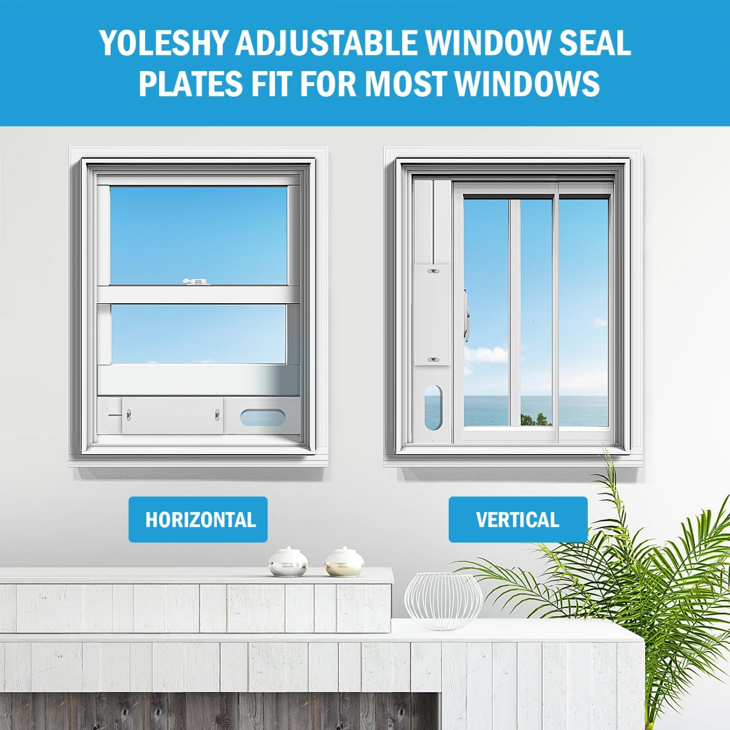 Yoleshy Portable Air Conditioner Window Kit With Coupler Adjustable Window Seal For Ac Unit, Sliding Ac Vent Kit For Exhaust Hos