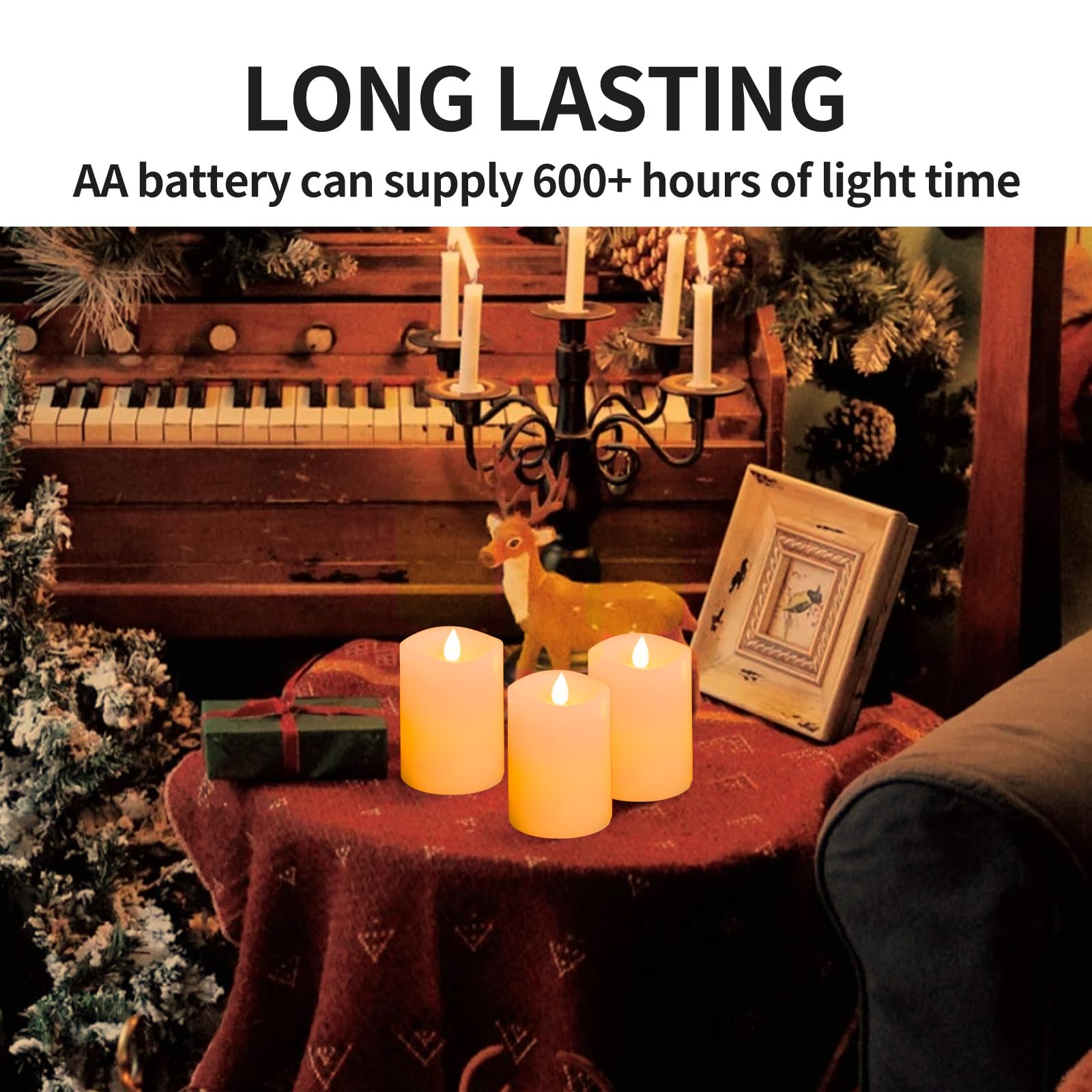 Asldoiweh 3X4'' Flickering Flameless Candles Set Of 3