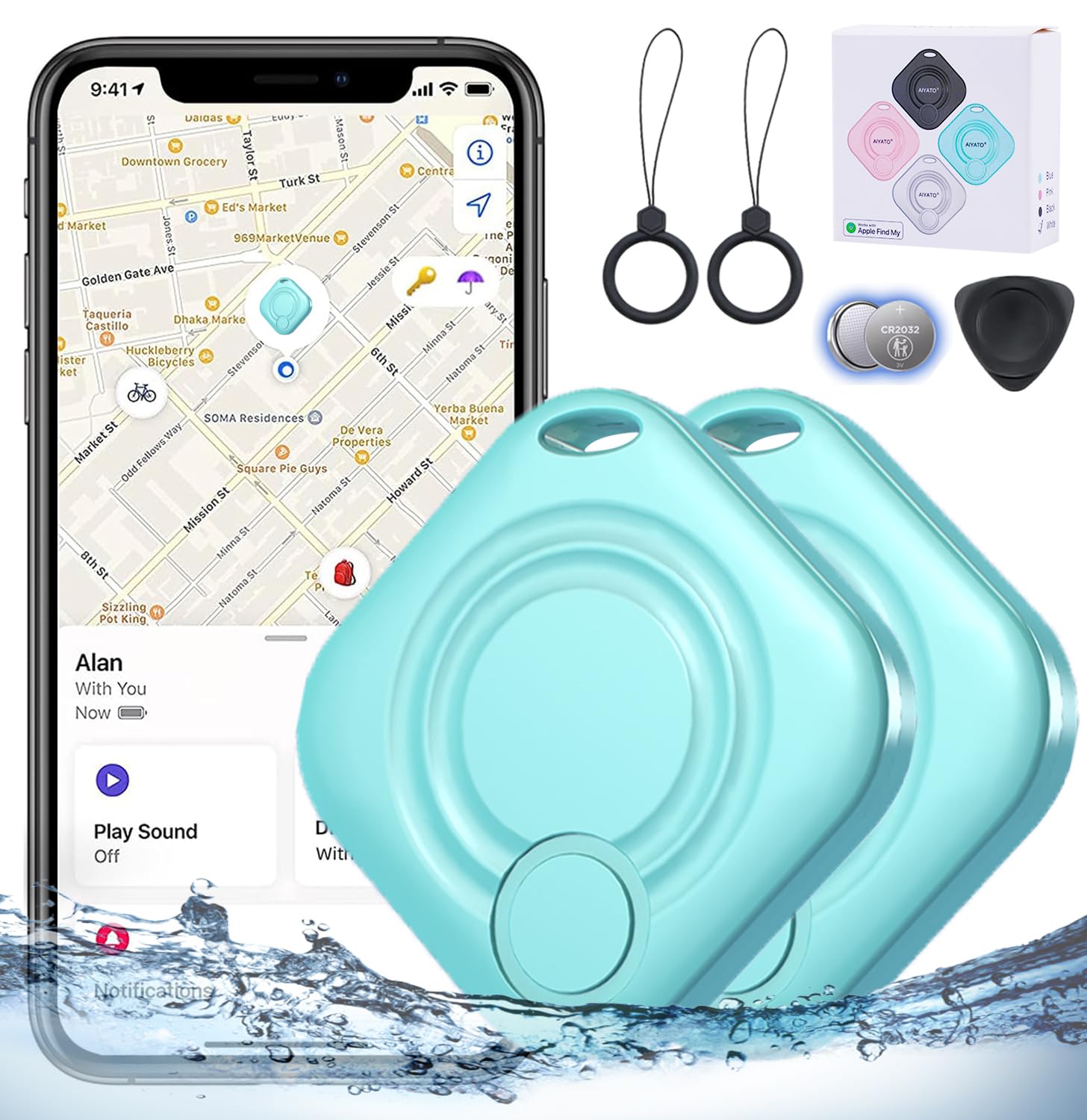 Item Finders Key Locator Works With Find My, Luggage Key Wallet Tracker Bluetooth Item Tracker Key Finder Locator With Sound Ite