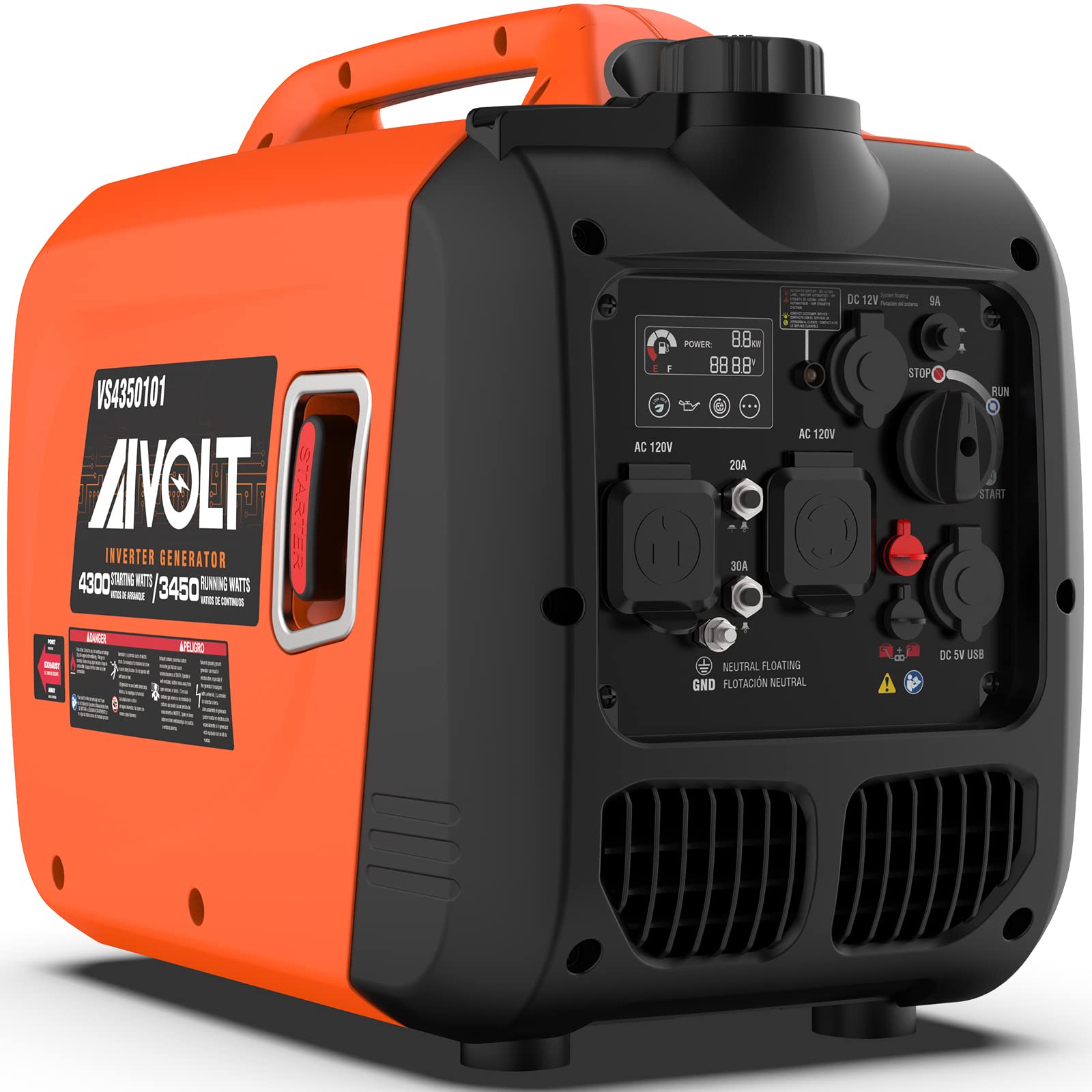 Aivolt Inverter Generator 4300W Gas Powered Portable Generator Super Quiet Outdoor Generator Rv Ready For Camping Tools And Home