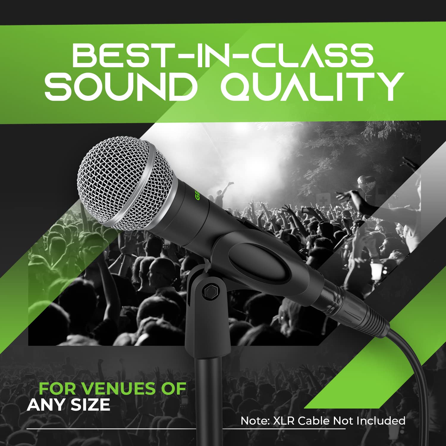 Gearit Dynamic Cardioid Vocal Stage Microphone With On/Off Switch And Mic Clip (Cables Sold Separately)   4 Pack