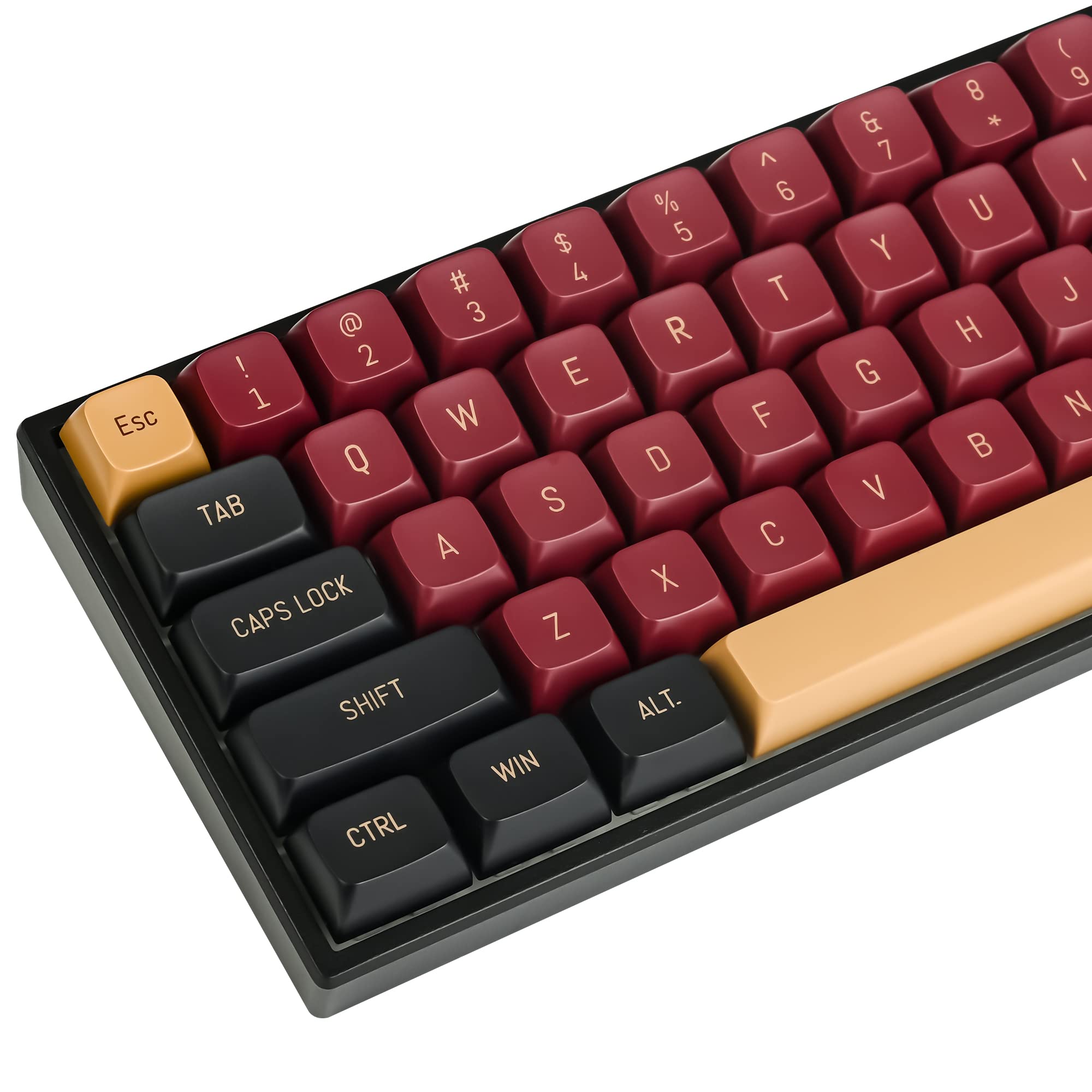 Fogruaden Pbt Red Samurai Keycaps, 160 Keycap Set Double Shot Keycaps, Csa Profile, Custom Keycaps For Cherry Gateron Mx Switche