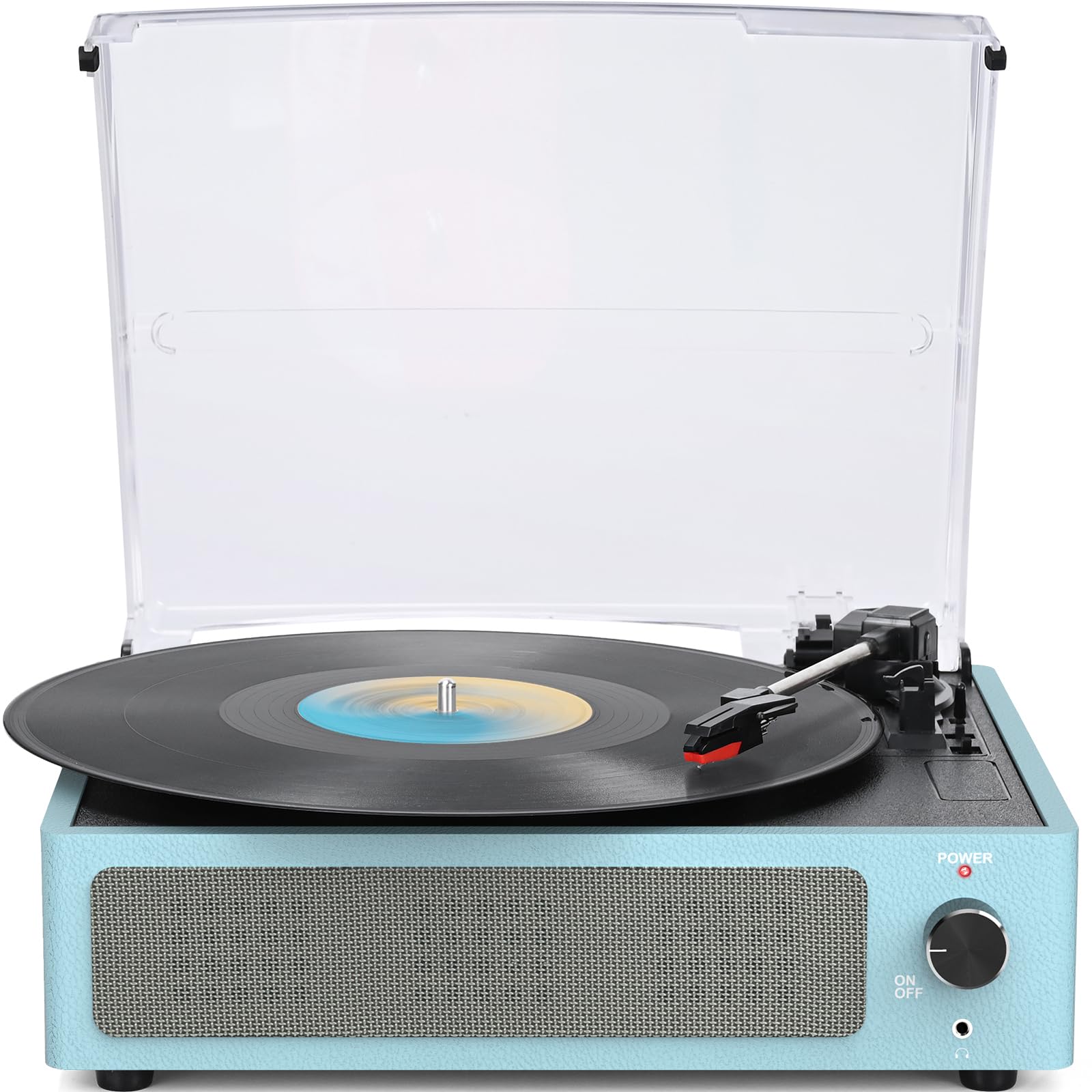 Vintage Vinyl Record Player With Speaker Turntable For Vinyl Records, Belt Driven Turntable Support 3 Speed, Wireless Playback,