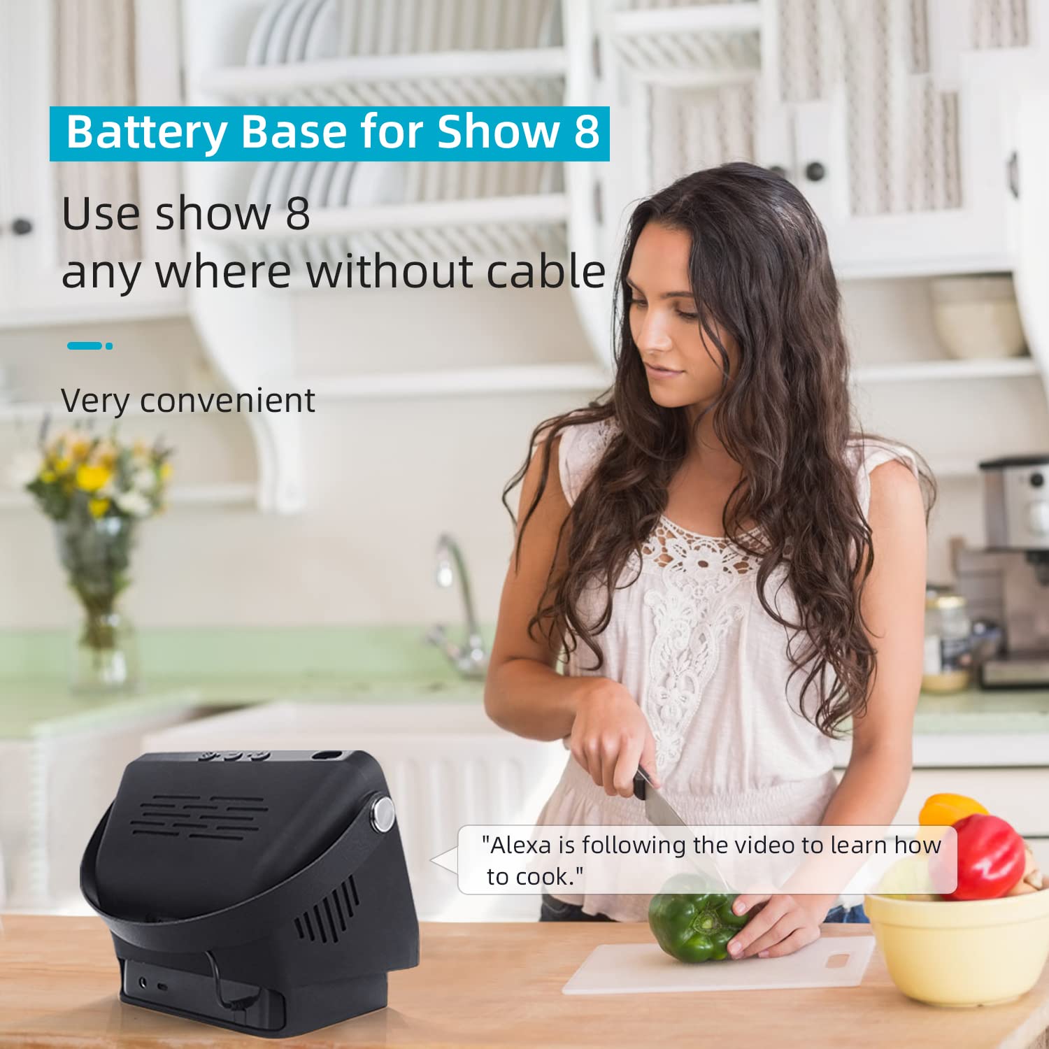 Battery Base For Show8 1St & 2Nd Gen, Portable Show8 2Nd Charger, Xiaodu Smarts Speaker Battery Stand 15600Mah, 9.5 Hours Work T