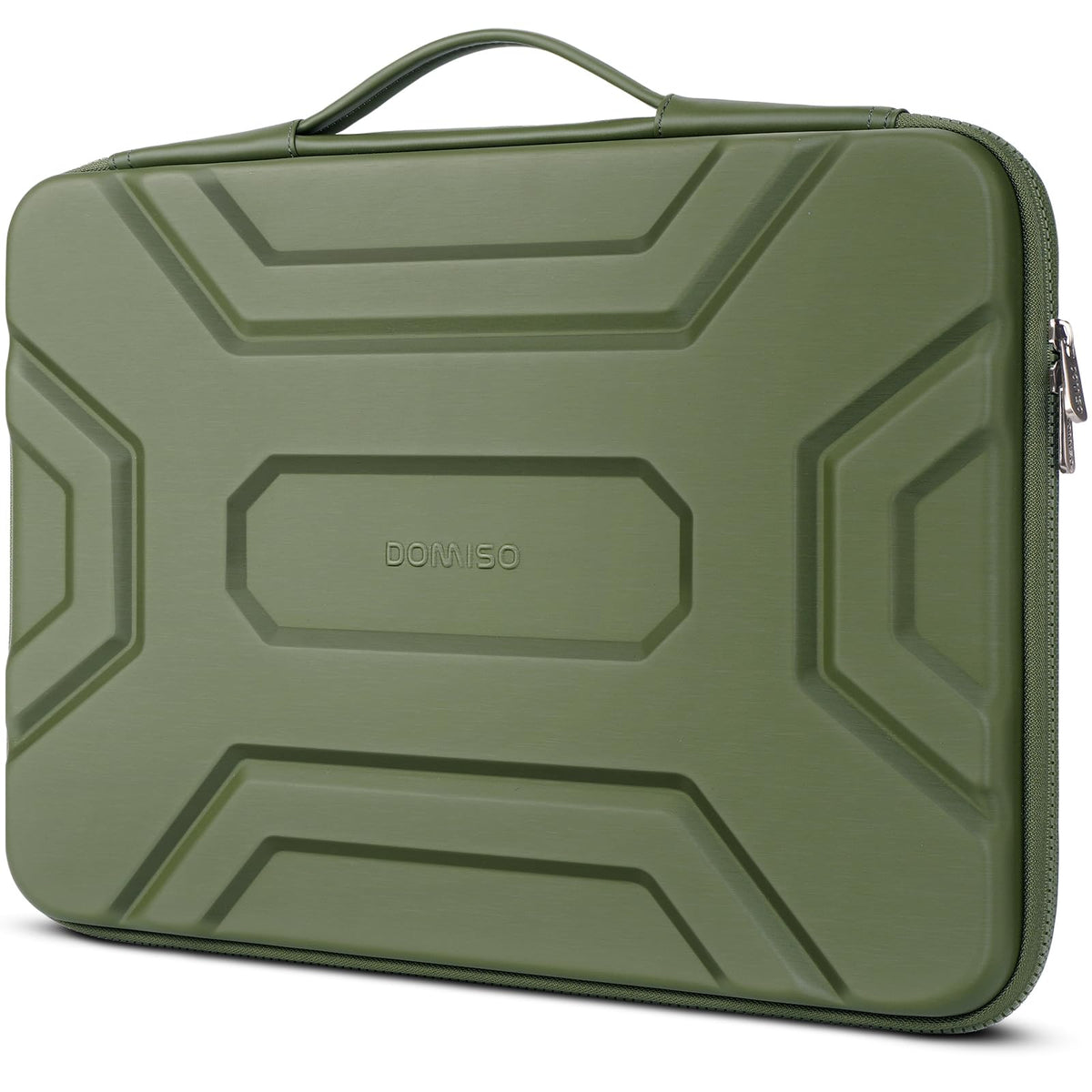 DOMISO 15.6 inch Laptop Sleeve Shoulder Bag Shockproof Computer Bag Waterproof EVA Protective Carrying Case for 16' MacBook Pro/Max M2 M1 2019-2023,15'-16' HP Dell Asus Laptop,Dell XPS 15,Green