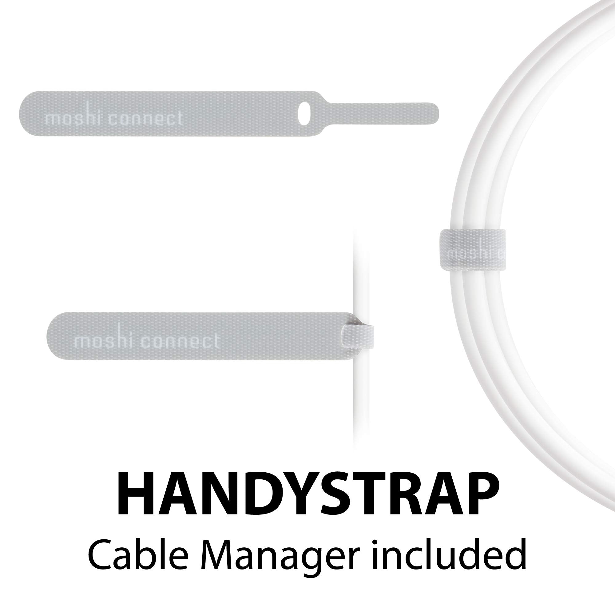 Moshi Usb To Lightning Cable 90 Degree 1M, Mfi-Certified, Handystrap Included, Black