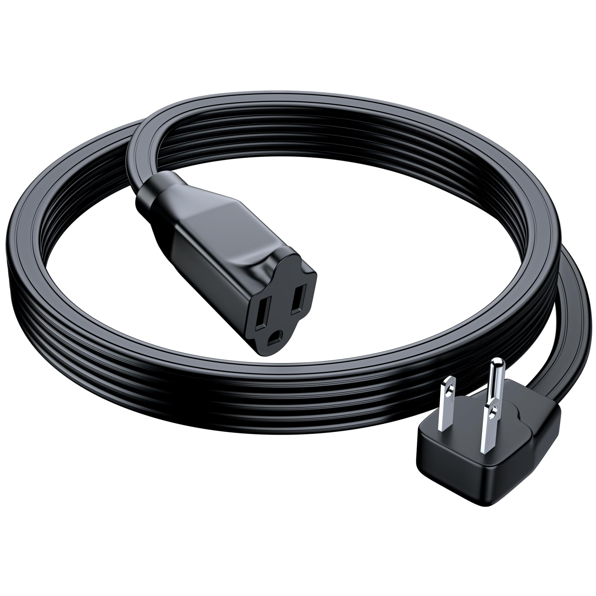 Maximm Extension Cord Heavy Duty (6 Feet) Flat Wire 3 Prong Flat Plug, 14 Awg Power Cord   Ul Certified, Black, Ideal For Home A