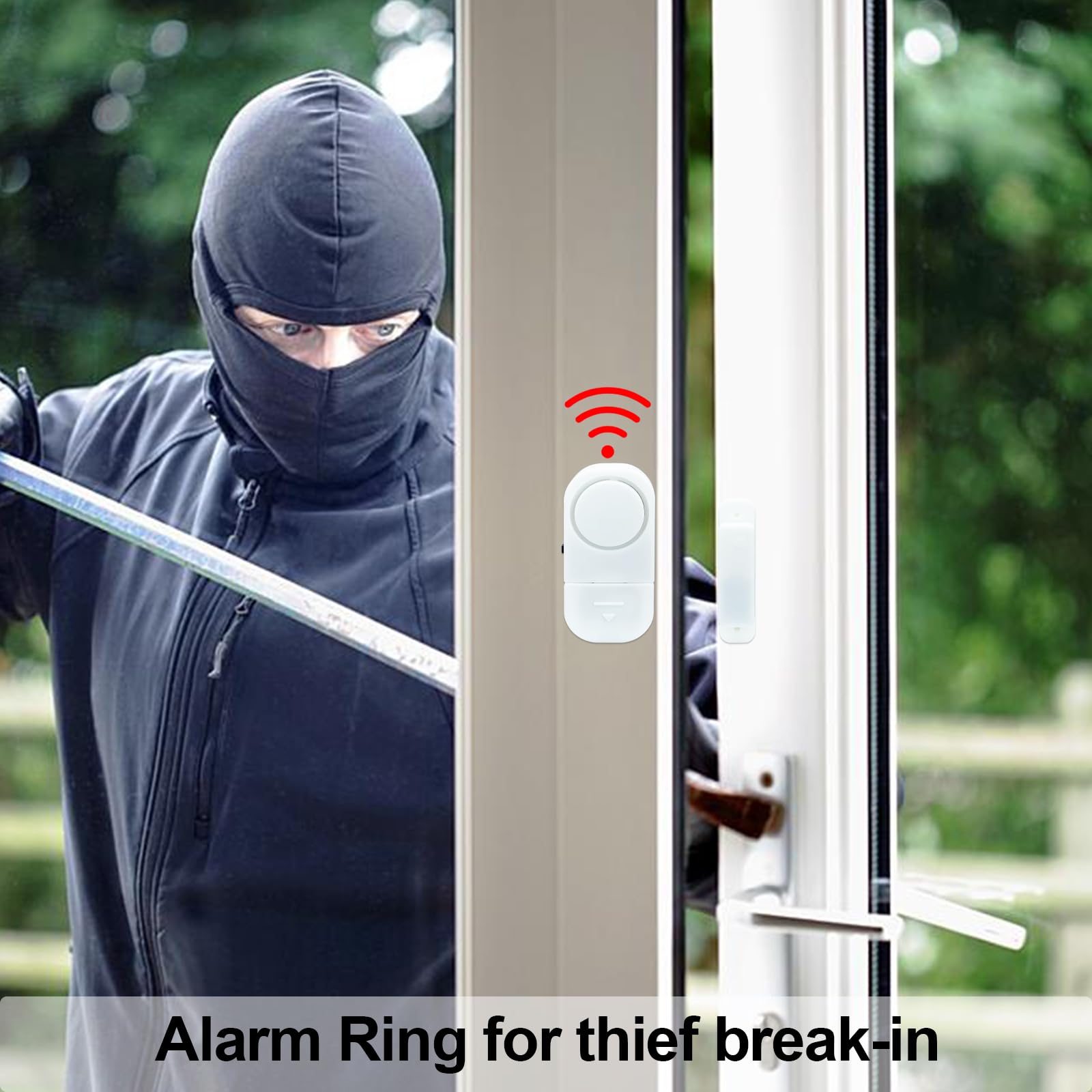 Hiixhc Door Window Alarm, 95Db Door Alarms For Kids Safety, Wireless Sensor Door Window Burglar Alarm Window Pool Alarms For Hom