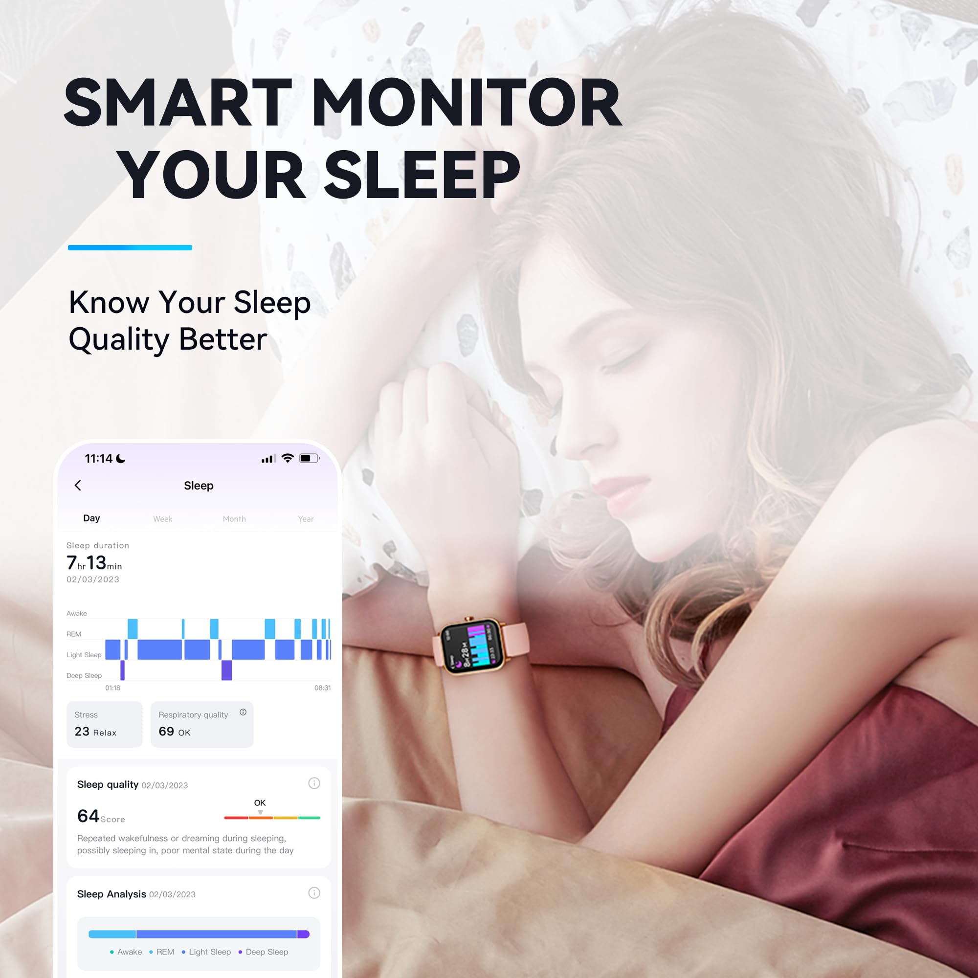 Woneligo Smart Watch For Women,Fitness Watch(Answer/Make Call),Alexa Built In, [24H Heart Rate Sleep Blood Oxygen Monitor],5Atm