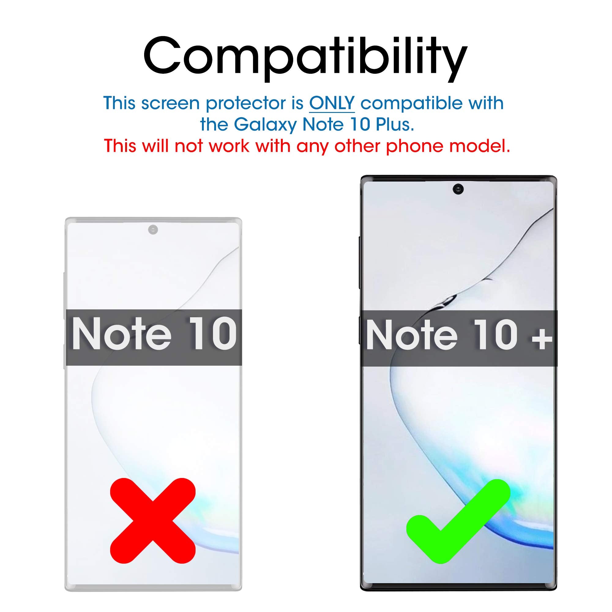 Amfilm Ultra Glass Screen Protector For Samsung Galaxy Note 10 Plus, Uv Gel Application, Compatible With Ultrasonic Fingerprint