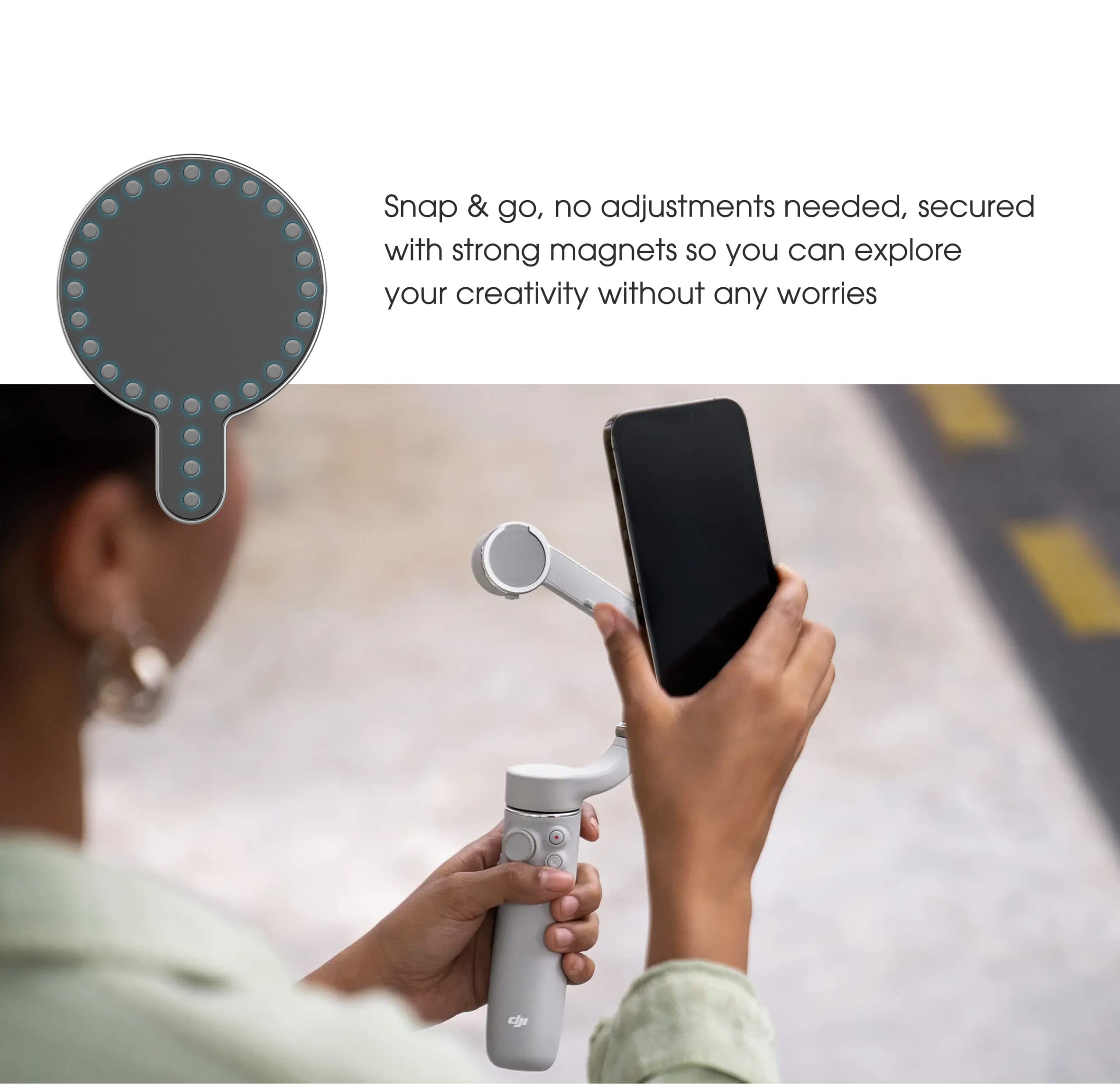 Encased Magnetic Adapter For Dji Om Smartphone Gimbal Stabilizer - Compatible With Magsafe (Dji Om 4 / Om 4 Se/Dji 5/6)