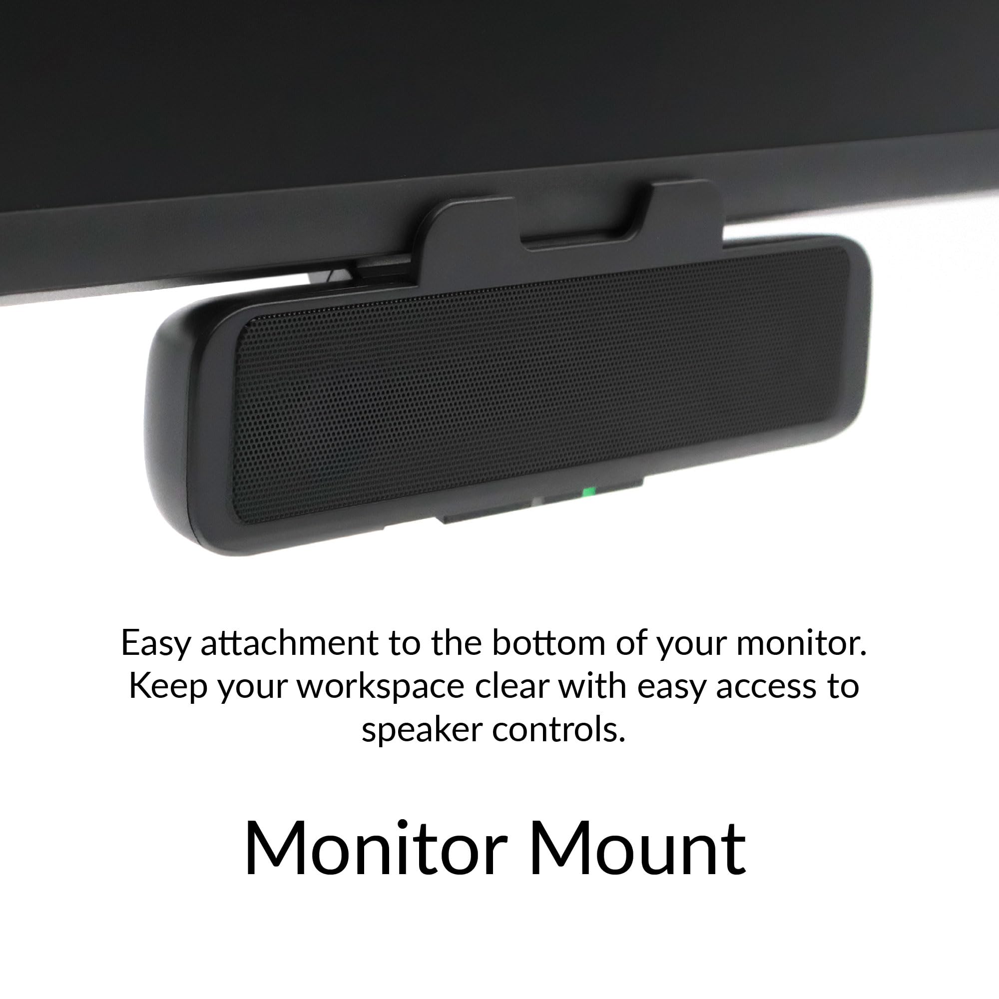 Cyber Acoustics Usb Speaker Bar (Ca 2890)   Stereo Usb Powered Speaker, Easily Clamps To Monitor, Convenient Controls