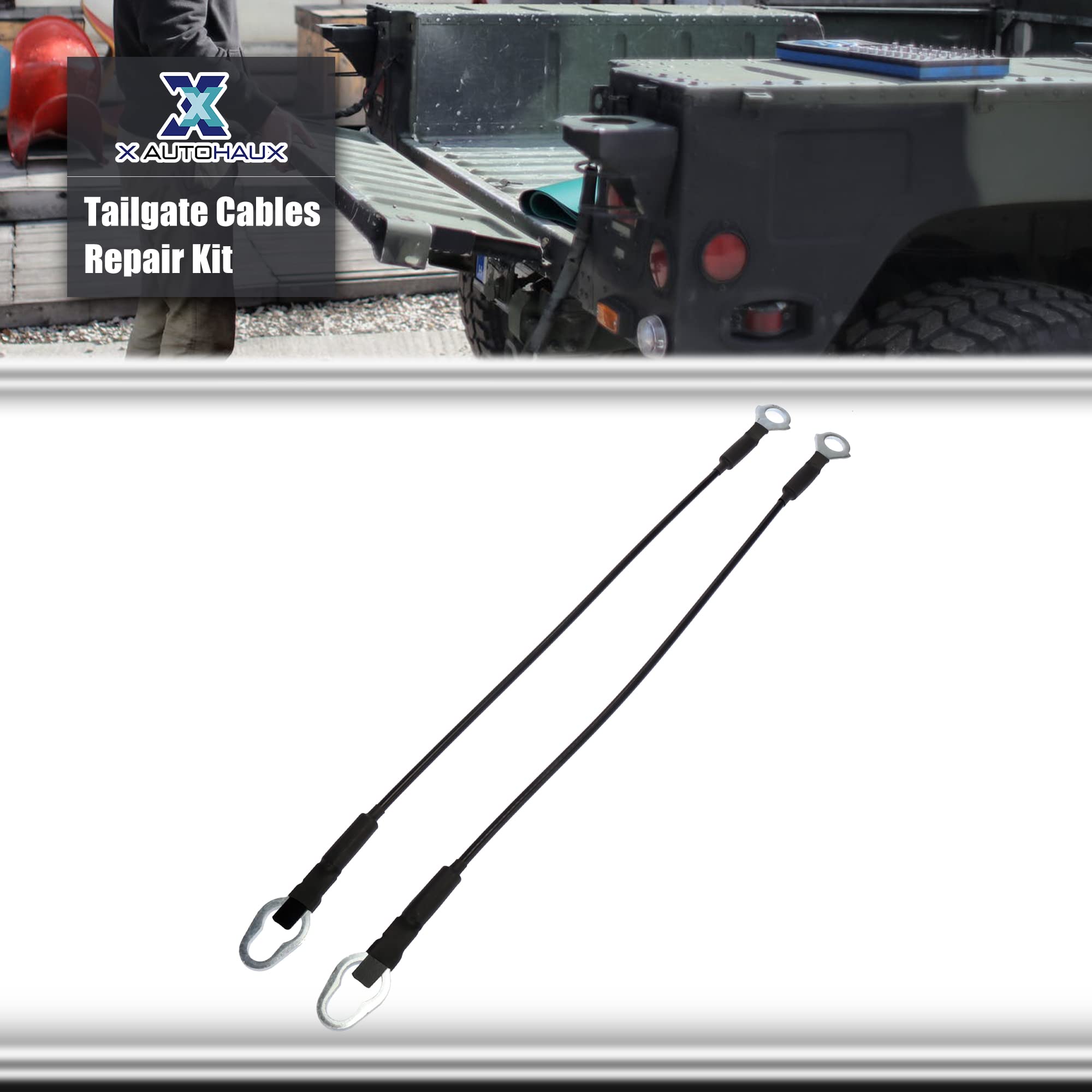 X Autohaux Pair Rear Tailgate Cables Lift Gate Support Straps Pickup For Ford F 100 F 150 F 250 F 350 1987 1997 F7Tz 9943052 A F