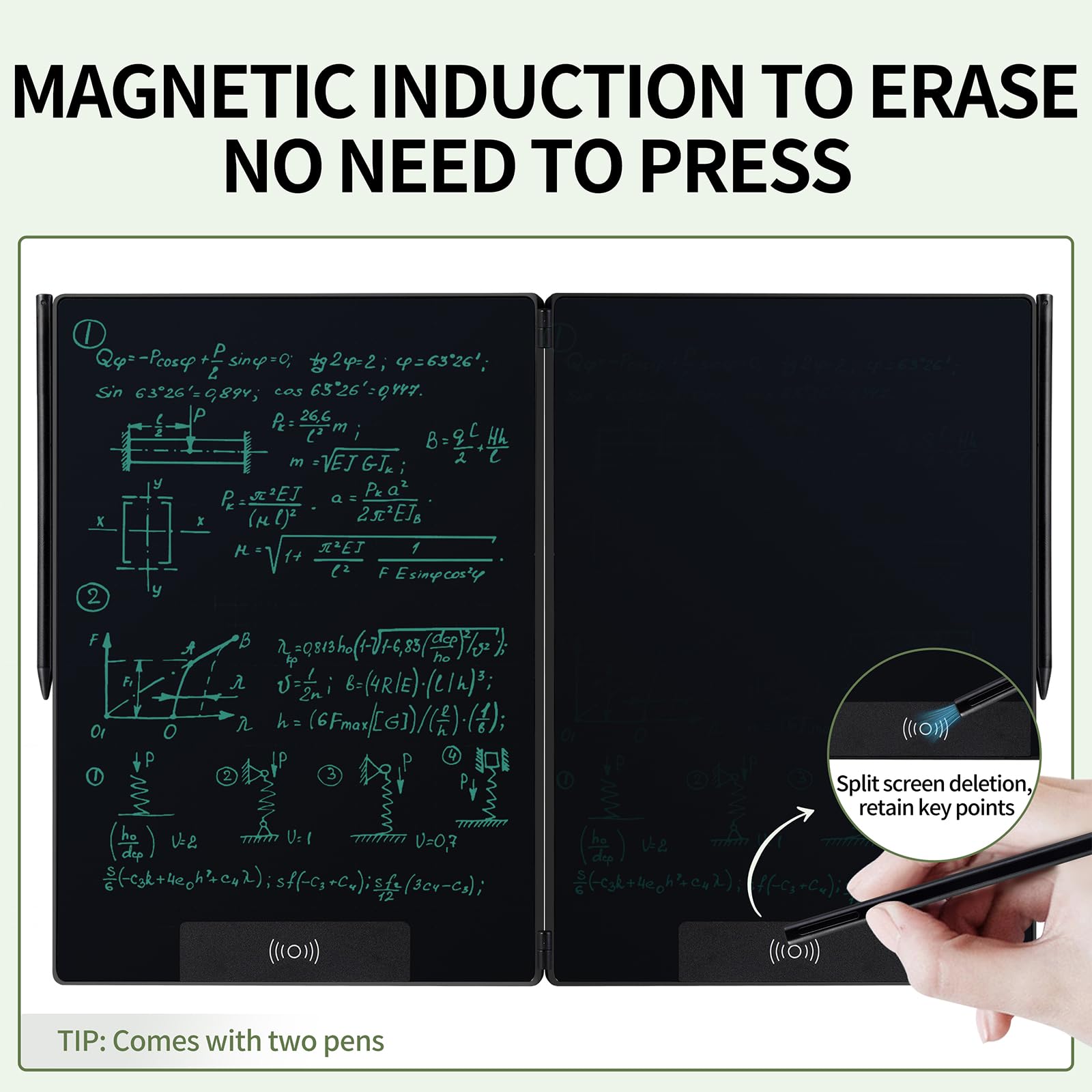 Lcd Writing Tablet For Adults: 14.3 Inch Fold Full Screen Drawing Tablet Reusable Erasable Digital Notepad For Gift Birthday