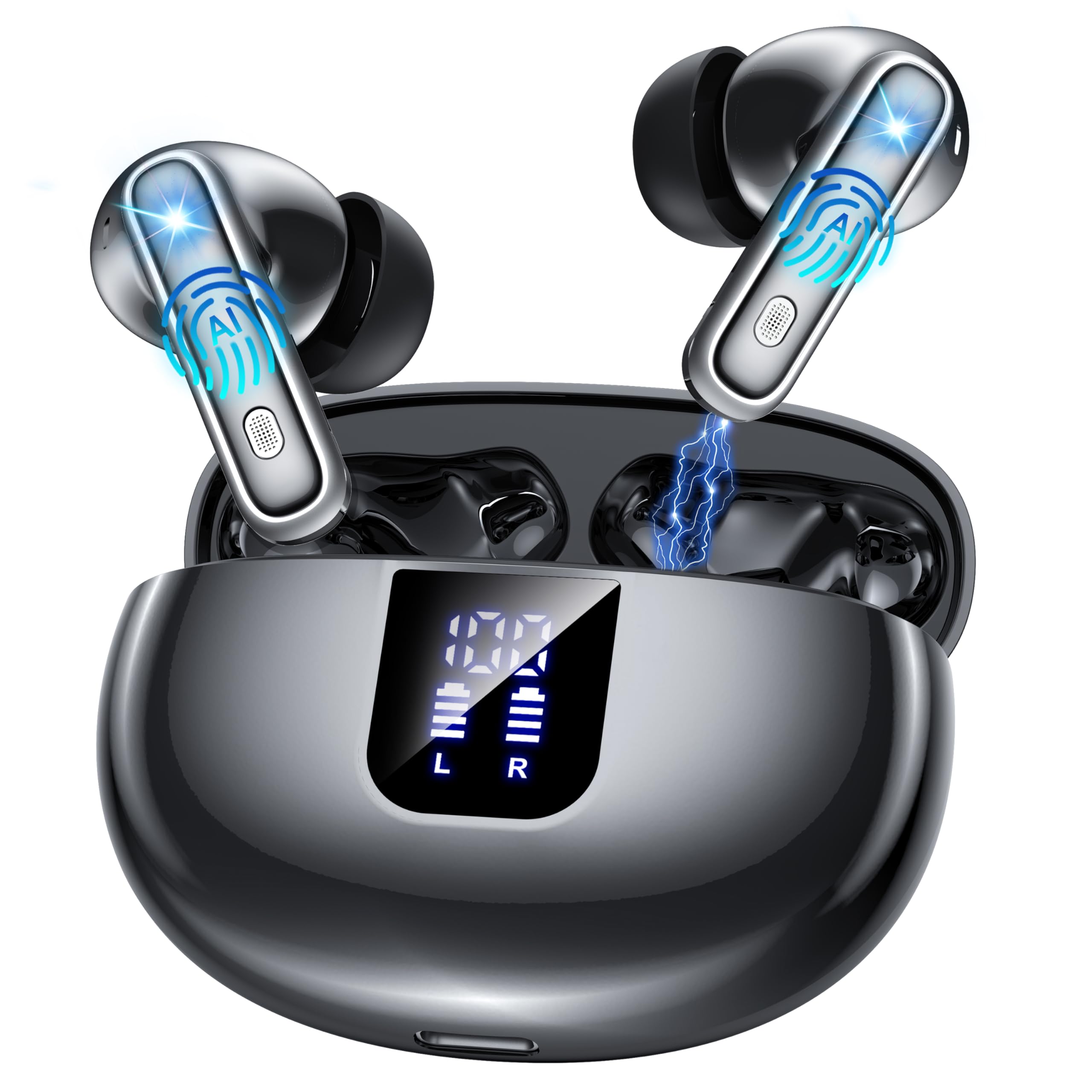 AI Translation Earbuds Real Time,144 Languages Accents Translator 36H Playtime 3-in-1 translation earphones 4 ANC Mic for Audifo