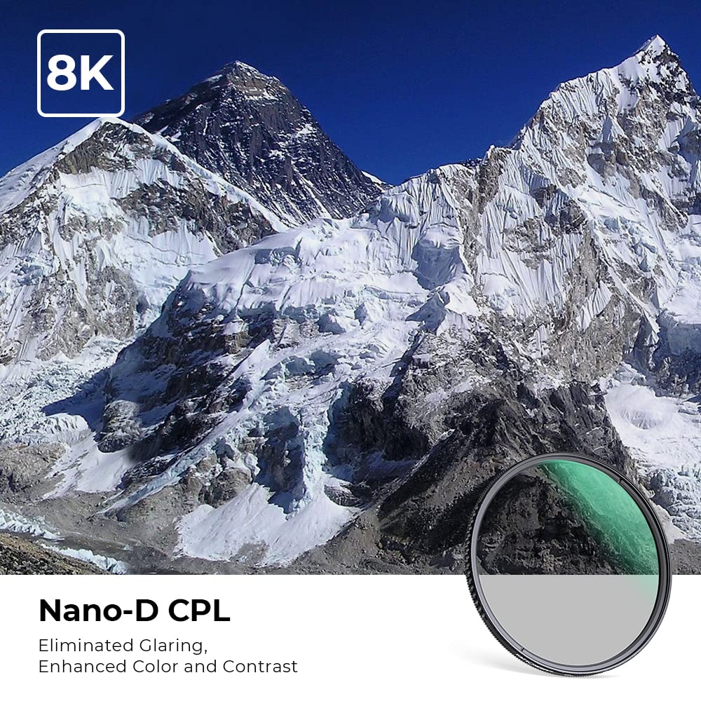 95Mm Circular Polarizers Filter, K&F Concept Waterproof Circular Polarizing Filter With 24 Multi Layer Coatings Cpl Filter For 9