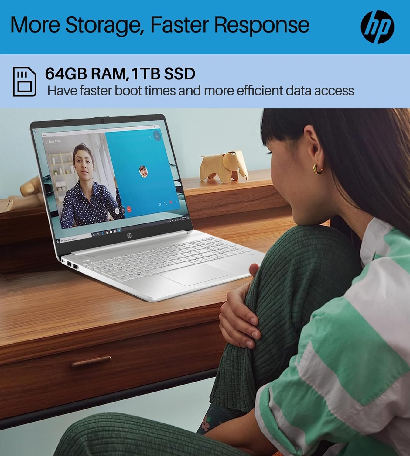 Hp 17 Laptop For Business, 17.3    Fhd Display, 12Th Gen Core I3 1215U Processor, 64 Gb Ram, 1 Tb Ssd, Intel Uhd Graphics, Hd Ca