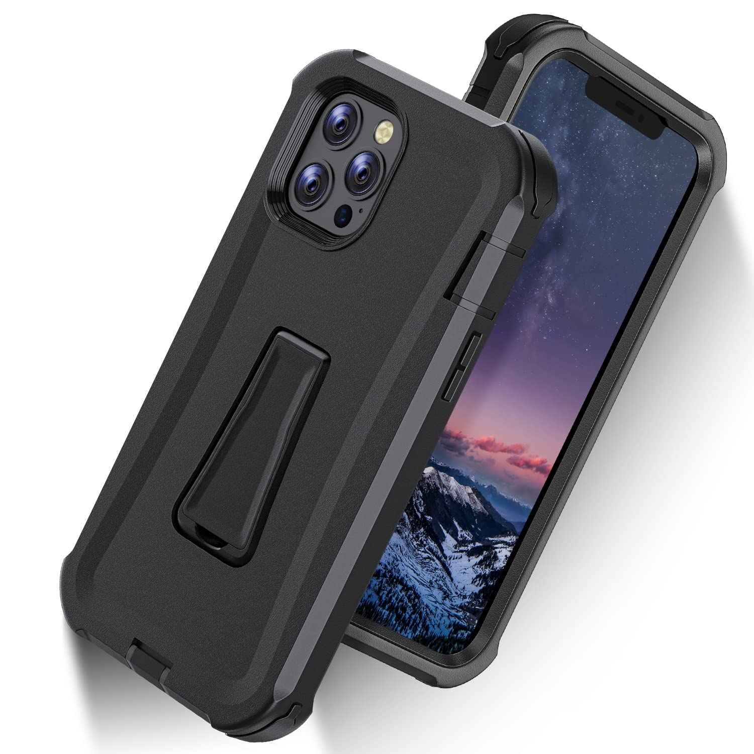 Oribox Case Compatible With Iphone 13 Pro Case, Heavy Duty Shockproof Anti Fall Case With Belt Clip