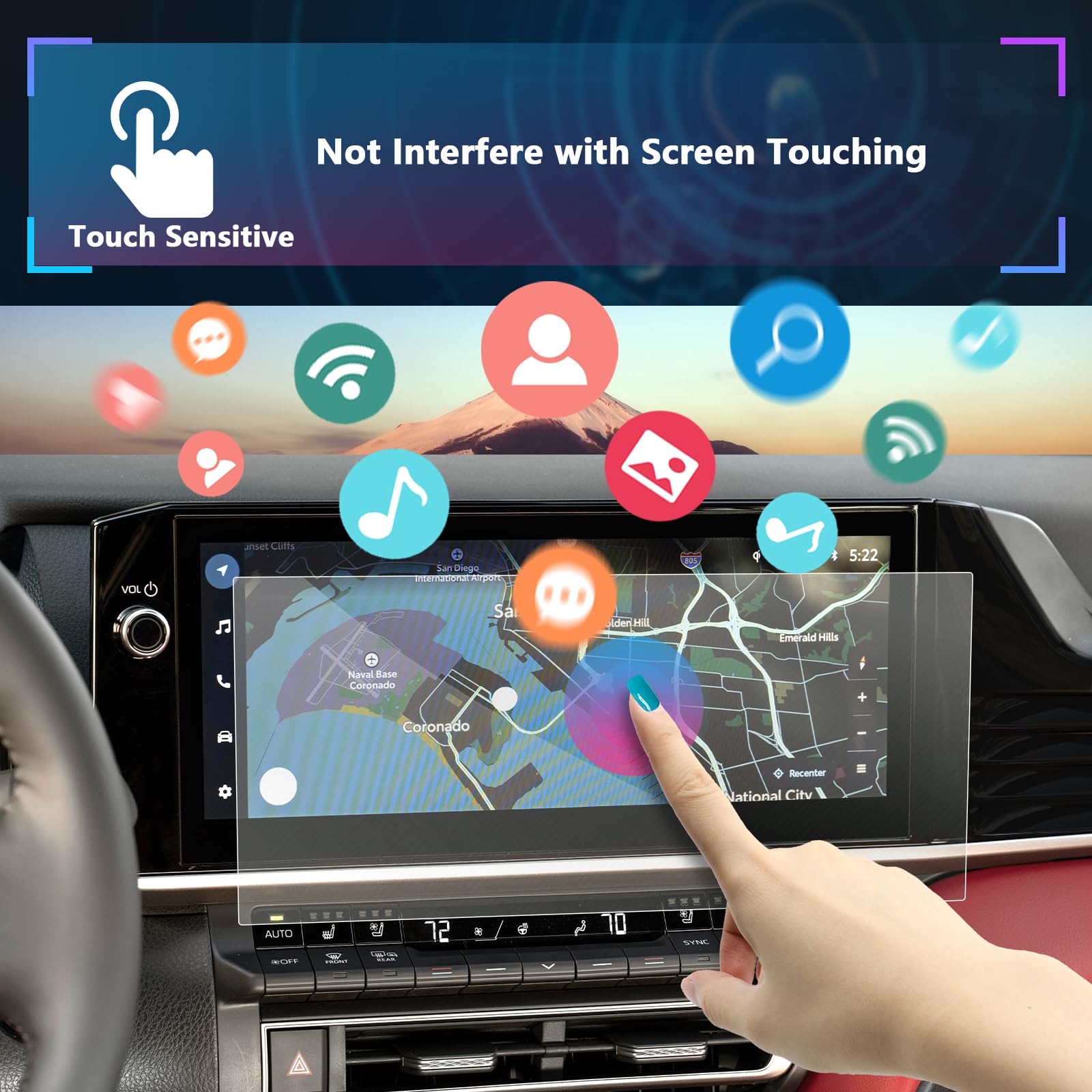 Sxcy For 2025 Toyota Camry Accessories 2025 Toyota Camry Screen Protector [Xle Xse] 12.3 Inch 2025 Camry Hybrid Touch Screen Protector[2Pcs 4H Nano]