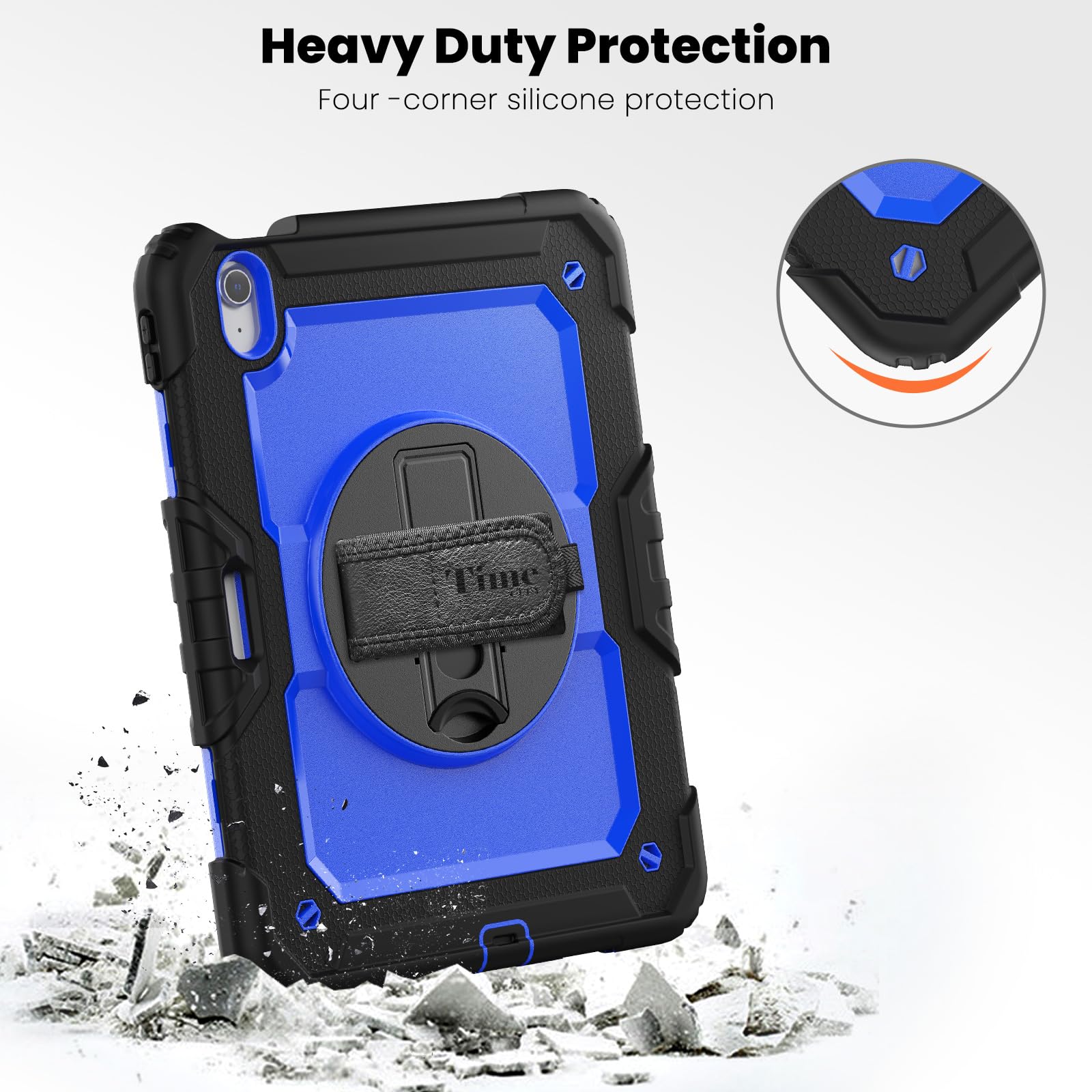 Timecity Case For Ipad Air 11 Inch M2 2024 6Th Generation(Model: A2902, A2903, A2904) With Built In Screen Protector, 360 Rotati