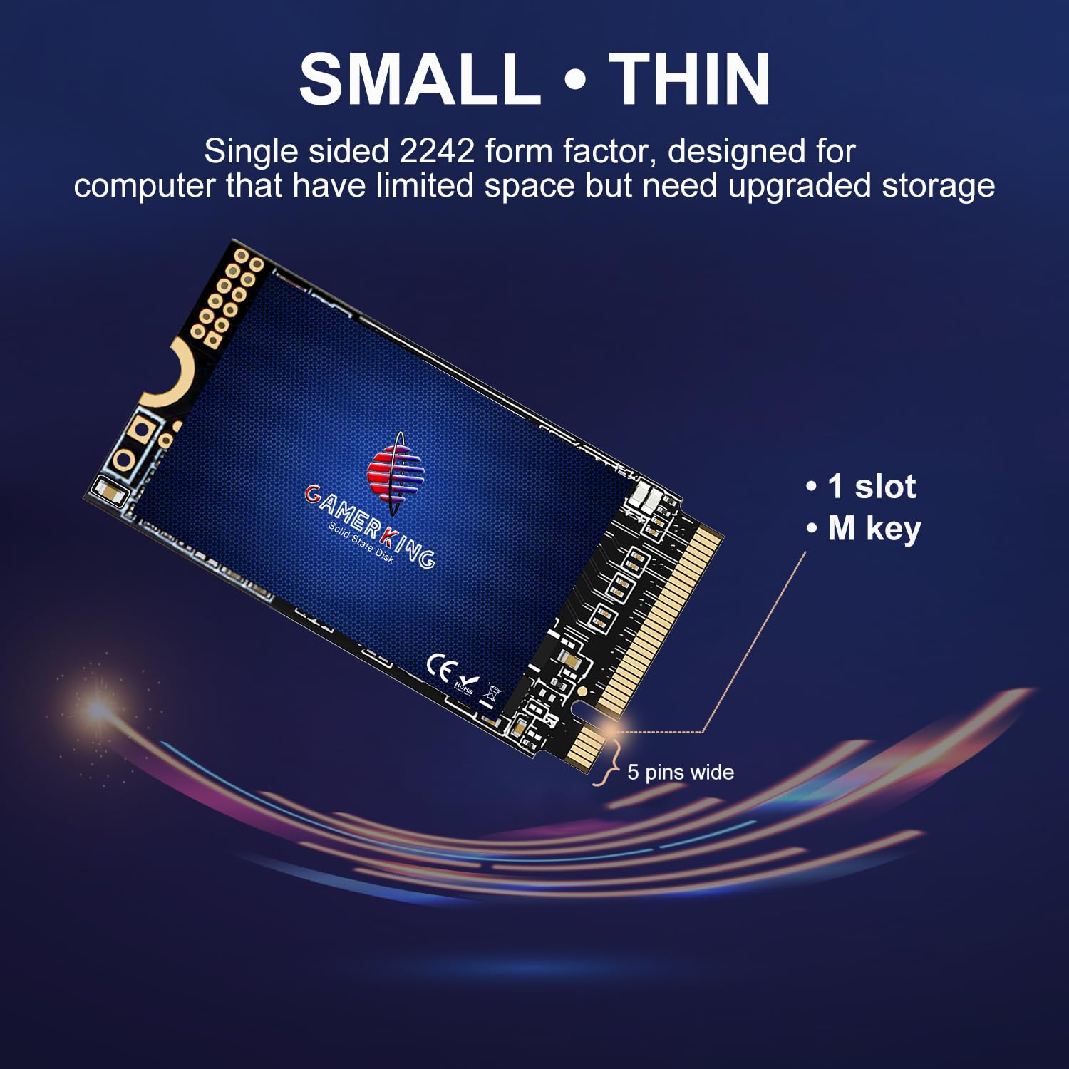 Gamerking Ssd 256Gb M.2 2242 Nvme Pcie Gen3.0X4 42Mm M.2 Nvme Ssd M Key 3D Nand Tlc High Performance Internal Solid State Drive For Ultrabook Desktop Notebook Pc