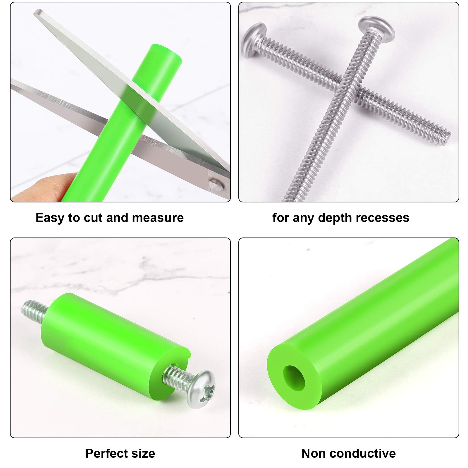 48 Pieces Electrical Outlet Spacers Extender Kit Includes 24 Pcs 3 Inch Switch And 24 1 1/2 Inch 6 32 Thread Flat Head Device Mo