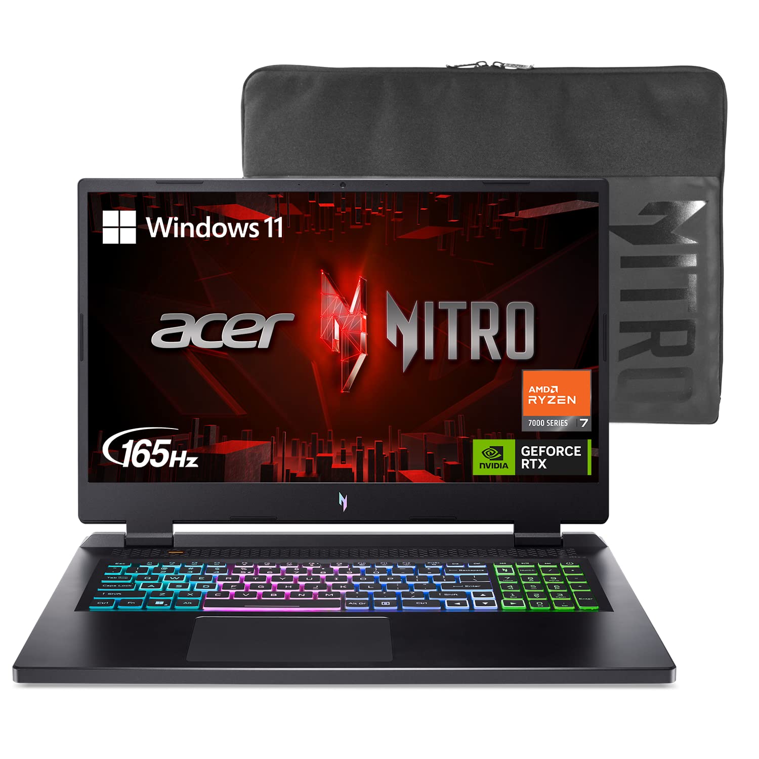 Acer Nitro 17 Gaming Laptop AMD Ryzen 7 7840HS OctaCore CPU 17.3 FHD 165Hz IPS Display NVIDIA GeForce RTX 4050 16GB DDR5 1TB S