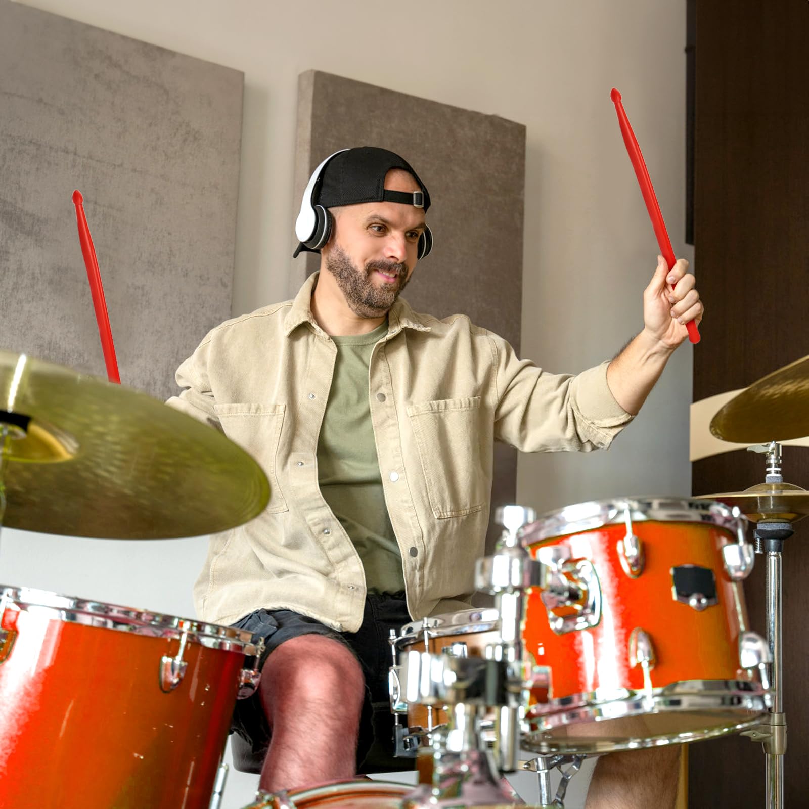 Suwimut 6 Pairs 5A Nylon Drumsticks, Exercise Plastic Drum Sticks, Lightweight And Durable Sticks For Drums, Musical Instrument