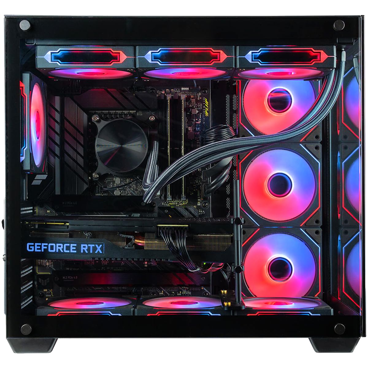Empowered PC Panorama RTX 5080 Gaming Desktop - i9-14900KF, 32GB DDR5, 2TB SSD, Liquid Cooled, Black, RGB Keyboard & Mouse, Wi