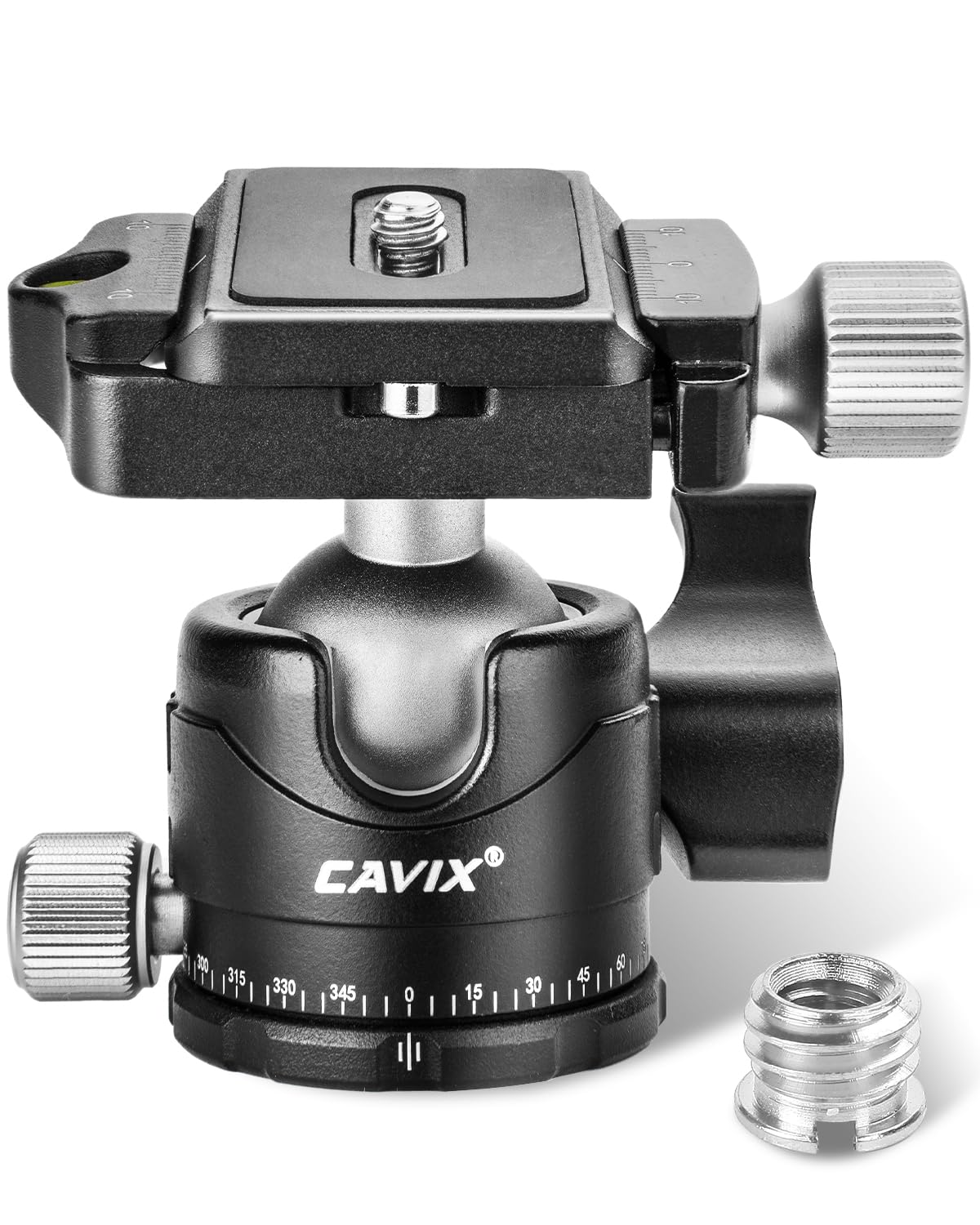 Cavix Ball Head Mount With 1/4'' Screw Arca Type Quick Release Plate 360 Degree Swivel Tripod Ball Head Loading 22Lb/10Kg