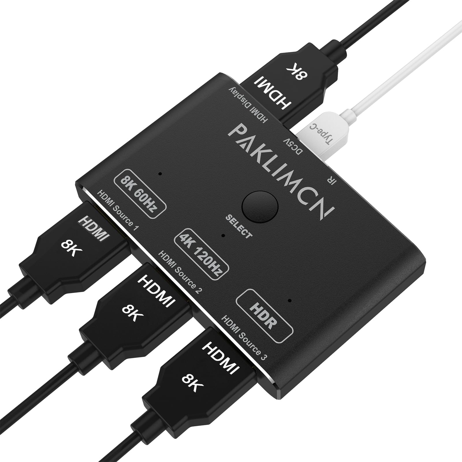 Hdmi 2.1 Switch, 8K 2In1Out 3 In 1 Out High Speed 48Gbps Directional Hdmi 8K Switcher, Supports 8K@60Hz 4K@120Hz, Compatible For