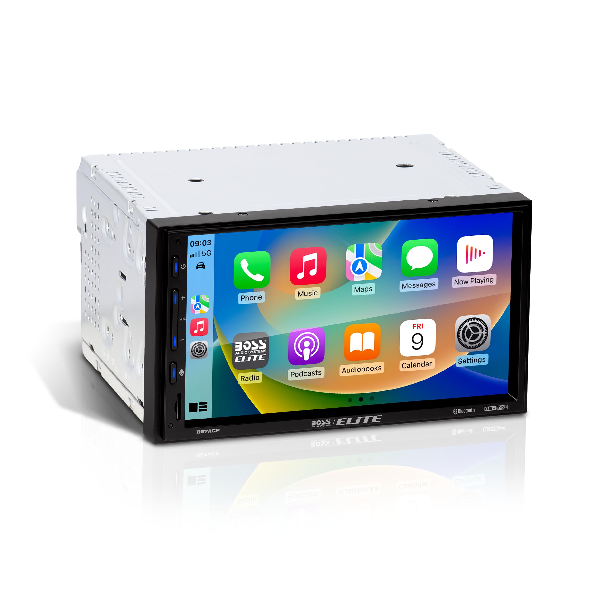 Boss Audio Systems Elite Series Be7Acp Car Stereo   Apple Carplay, Android Auto, Double Din, 7 Inch Touchscreen, Bluetooth, No C