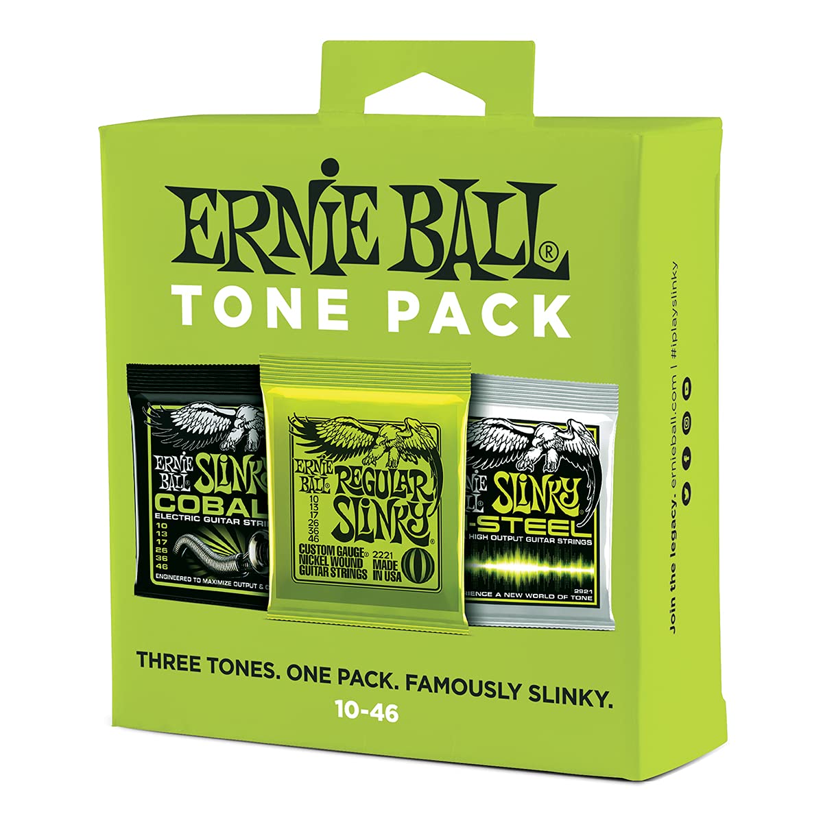 Ernie Ball Regular Slinky Electric Tone Pack Guitar Strings, 10 46 Gauge (P03331)