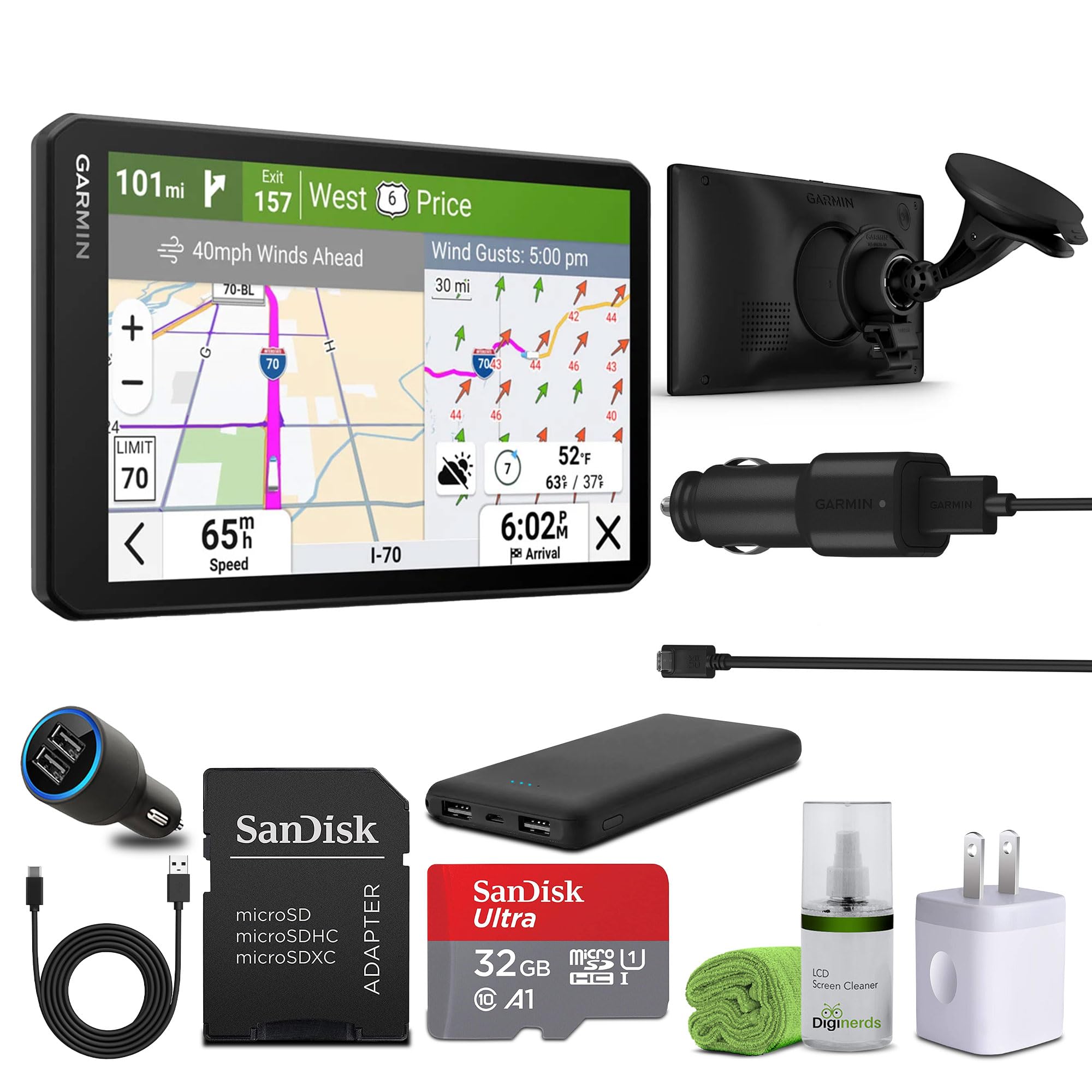 Garmin Dezl OTR720 GPS Truck Navigator 7 Large Display Touchscreen, Commercial GPS Navigation for Semi-Truck Driver Bundle with 