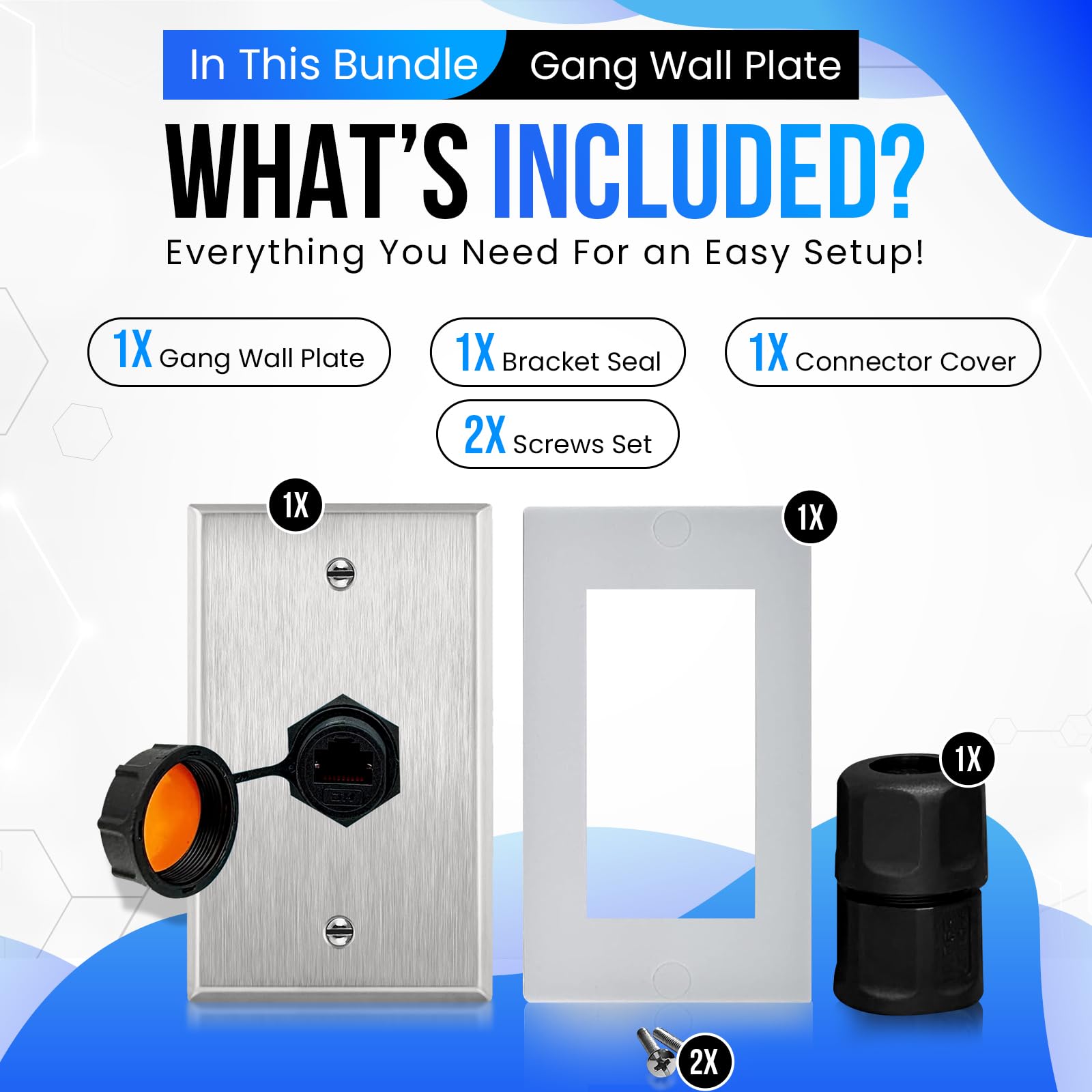 Ets Outdoor Ethernet Jack Wall Plate Weatherproof Ip67 Rj45 Connector Jack Waterproof Ethernet Bulkhead Connector, Female To Fem