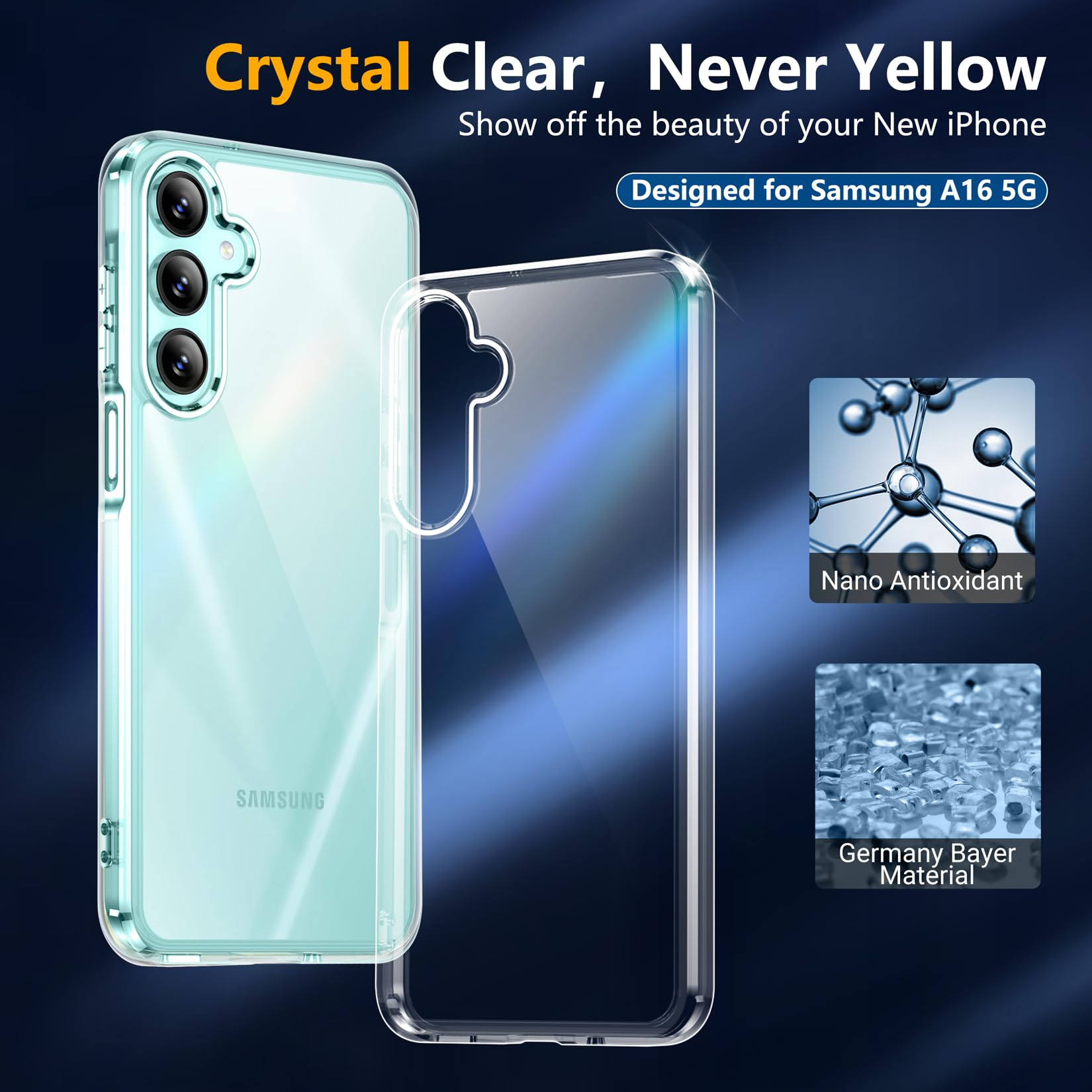 Spidercase For Samsung Galaxy A16 5G Case, 2 Pack[Tempered Glass Screen Protector + Camera Lens Protector] Slim Shockproof Case,