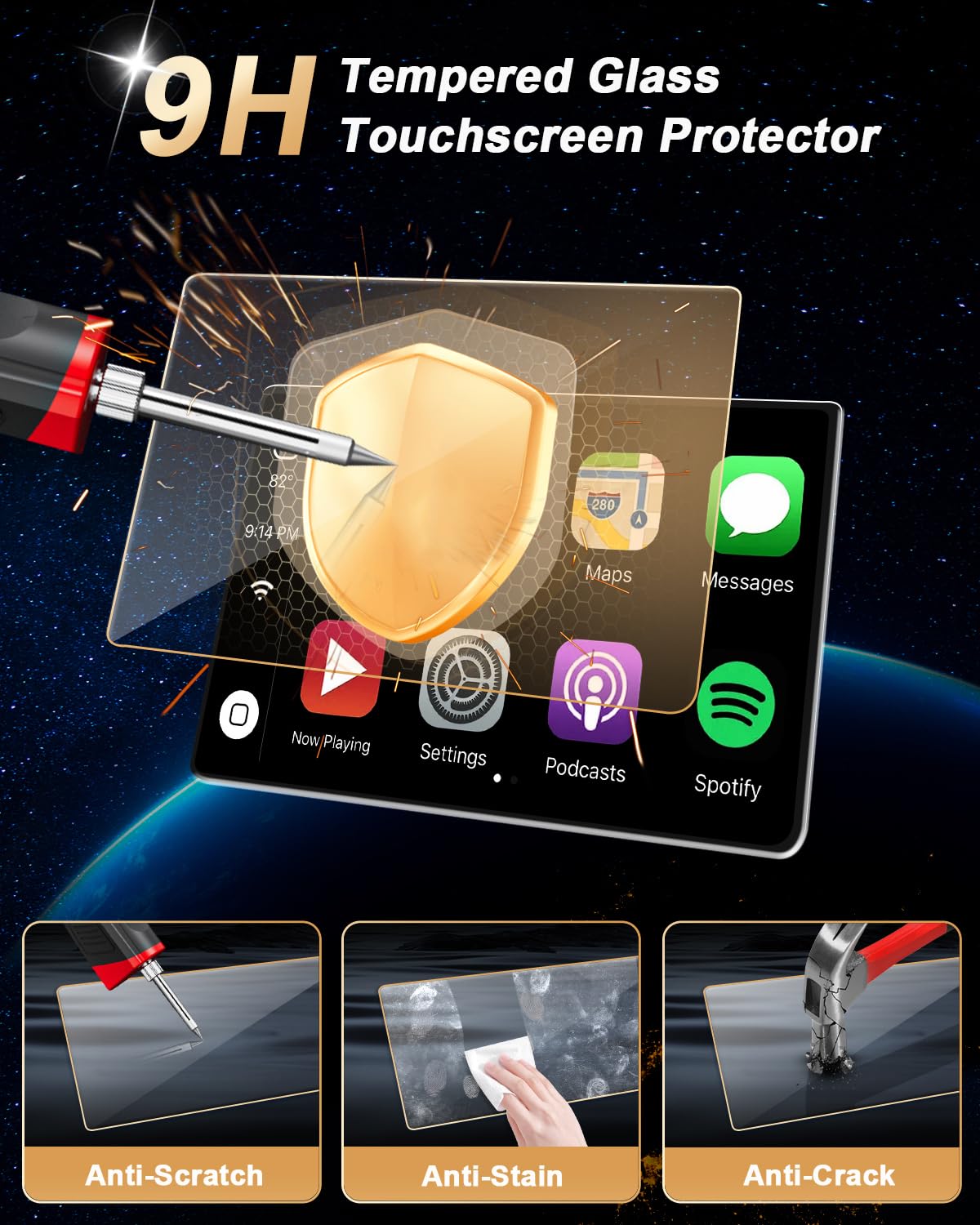 Matte Temper Ecozen Screen Protector For Tundra 2024 2023 2022 14 Inch Matte Temper ...