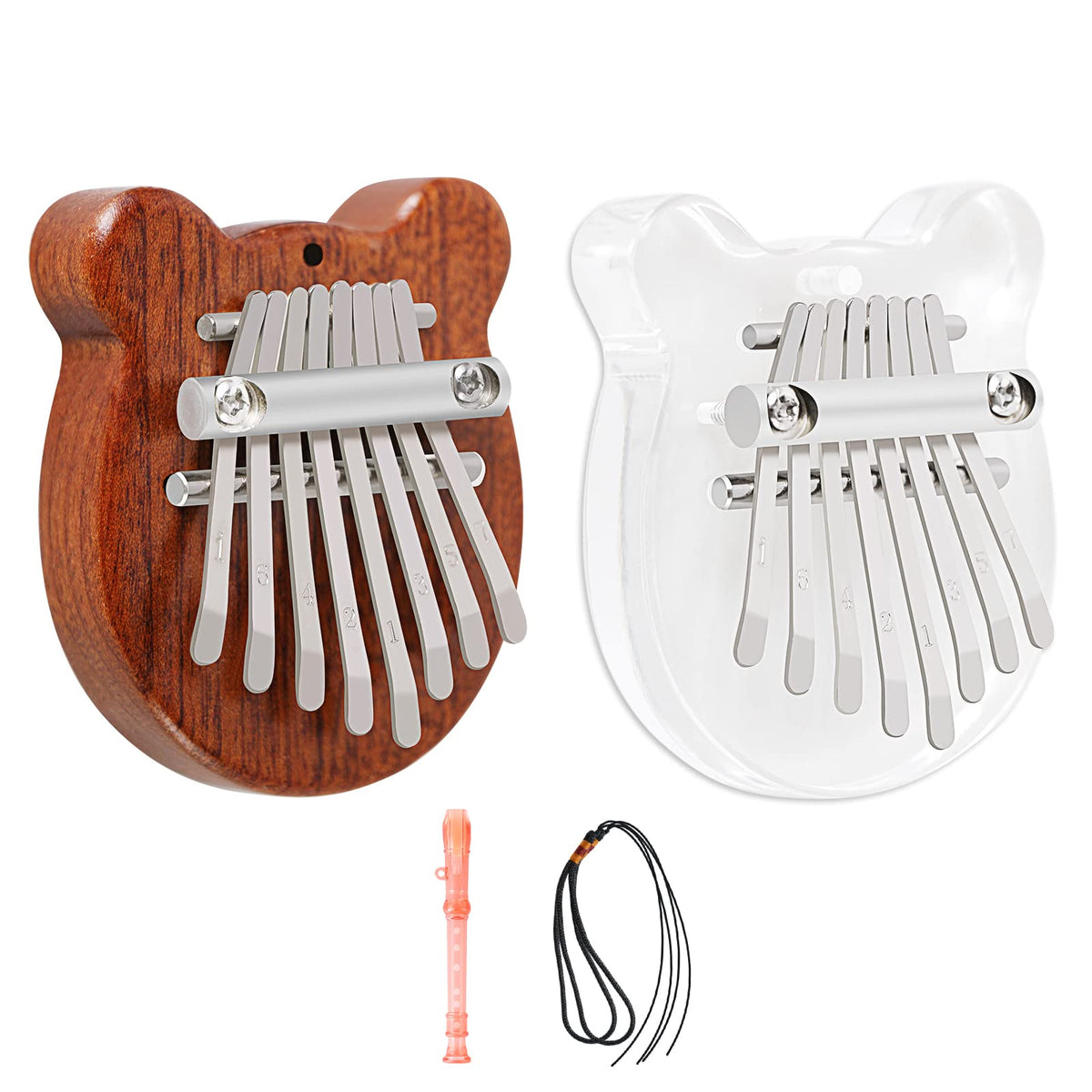 Eastrock 8 Key Mini Kalimba, Finger Thumb Piano With Accessory Pendant Gift, Exquisite Finger Piano Ornaments Christmas Gift For
