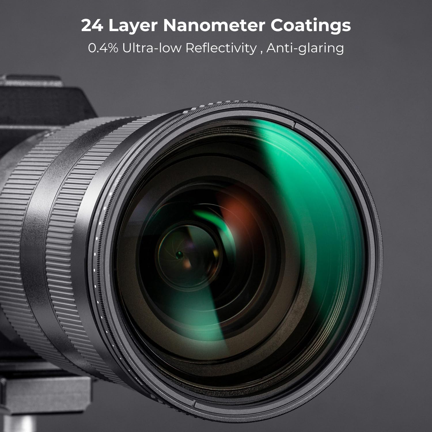 K&F Concept 77Mm Variable Nd2 400 Nd Lens Filter Waterproof 1 9 Stops Adjustable Ultra Thin Camera Lens Nd Filter With 24 Multi