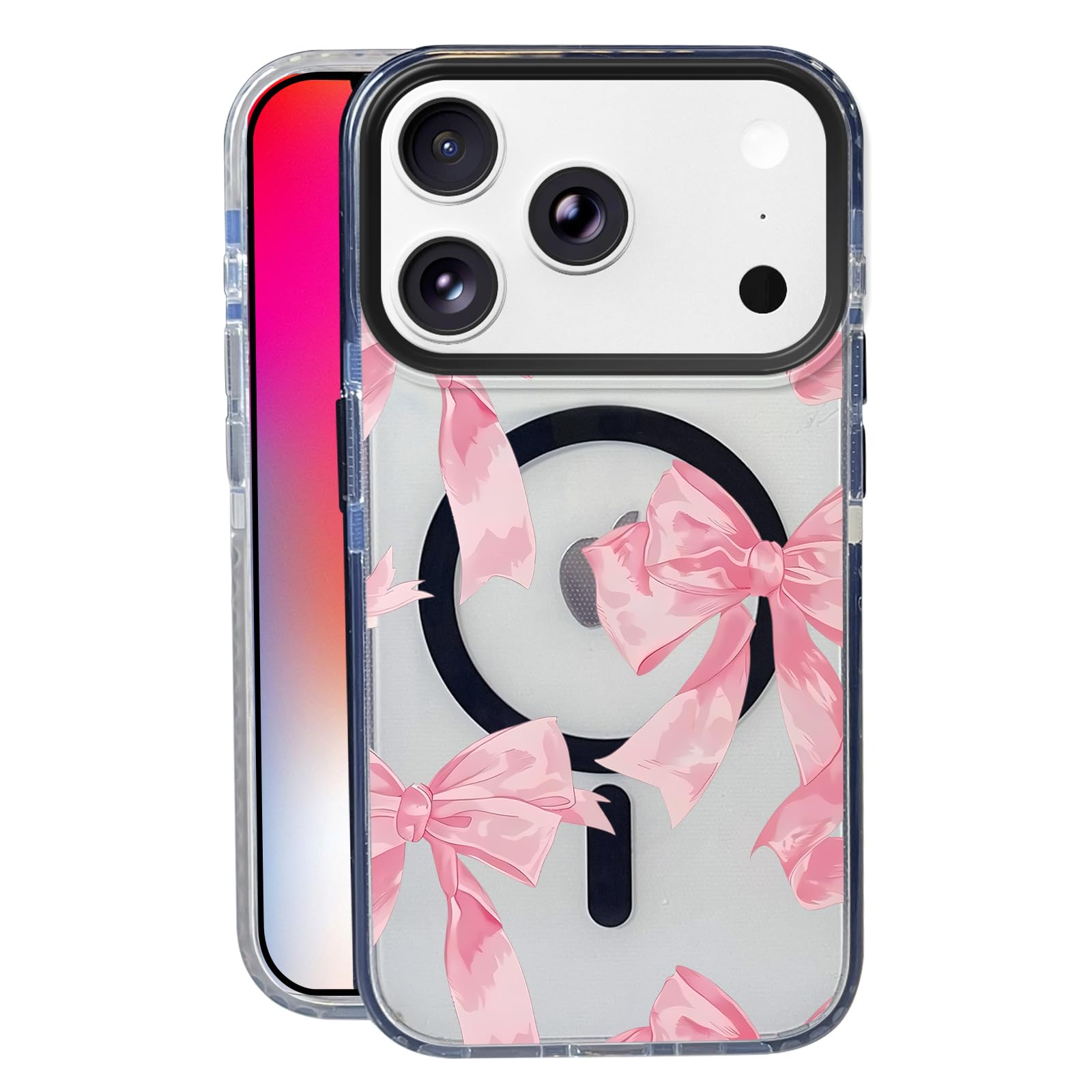 Nimeey Silk Bow for iPhone 17 Pro Max Case,MagSafe Compatible,Matte Soft Slim Shockproof Cover,Anti-Fingerprint,Anti-Yellowing,A