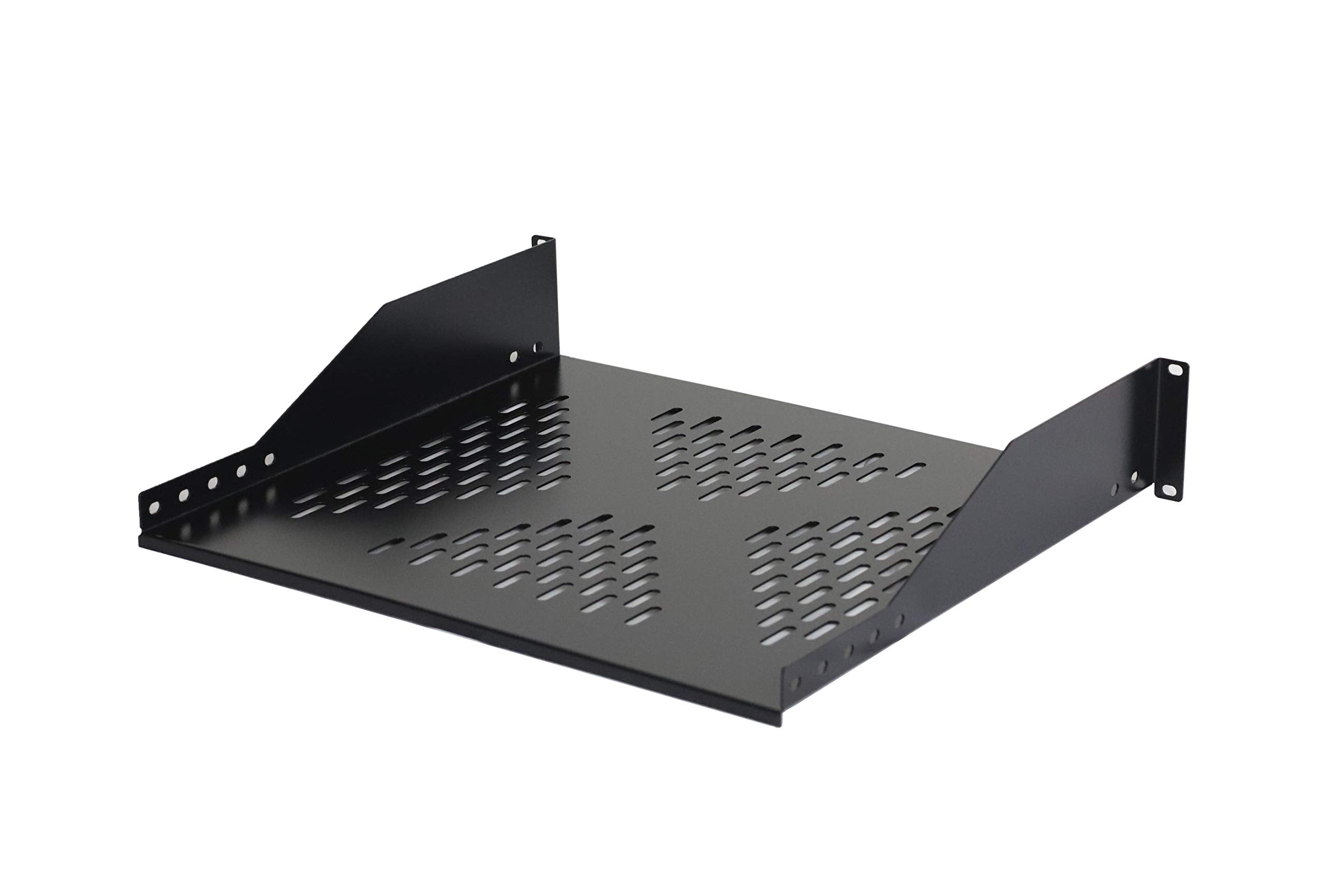 2U Universal Server Shelf Vented Rack Mount Cantilever Shelf 16'' Deep, For 19    Equipment Racks, Heavy Duty Rack Cabinet Shelf
