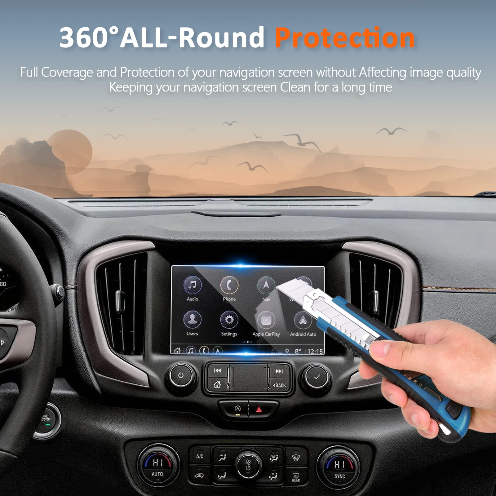 Cdefg Tempered Glass Screen Protector For 2018 2019 2020 2021 2022 2023 2024 Gmc Terrain Sle, Slt, At4 And Denali 8' Touch Screen,Display Film (8 Inch)