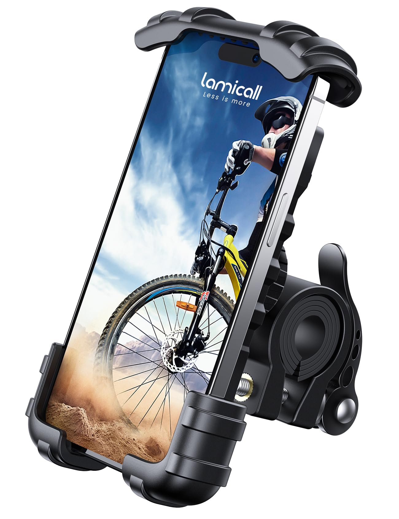 Lamicall Bike Phone Holder, Motorcycle Phone Mount   Motorcycle Handlebar Cell Phone Clamp, Scooter Phone Clip For Iphone 15 Pro