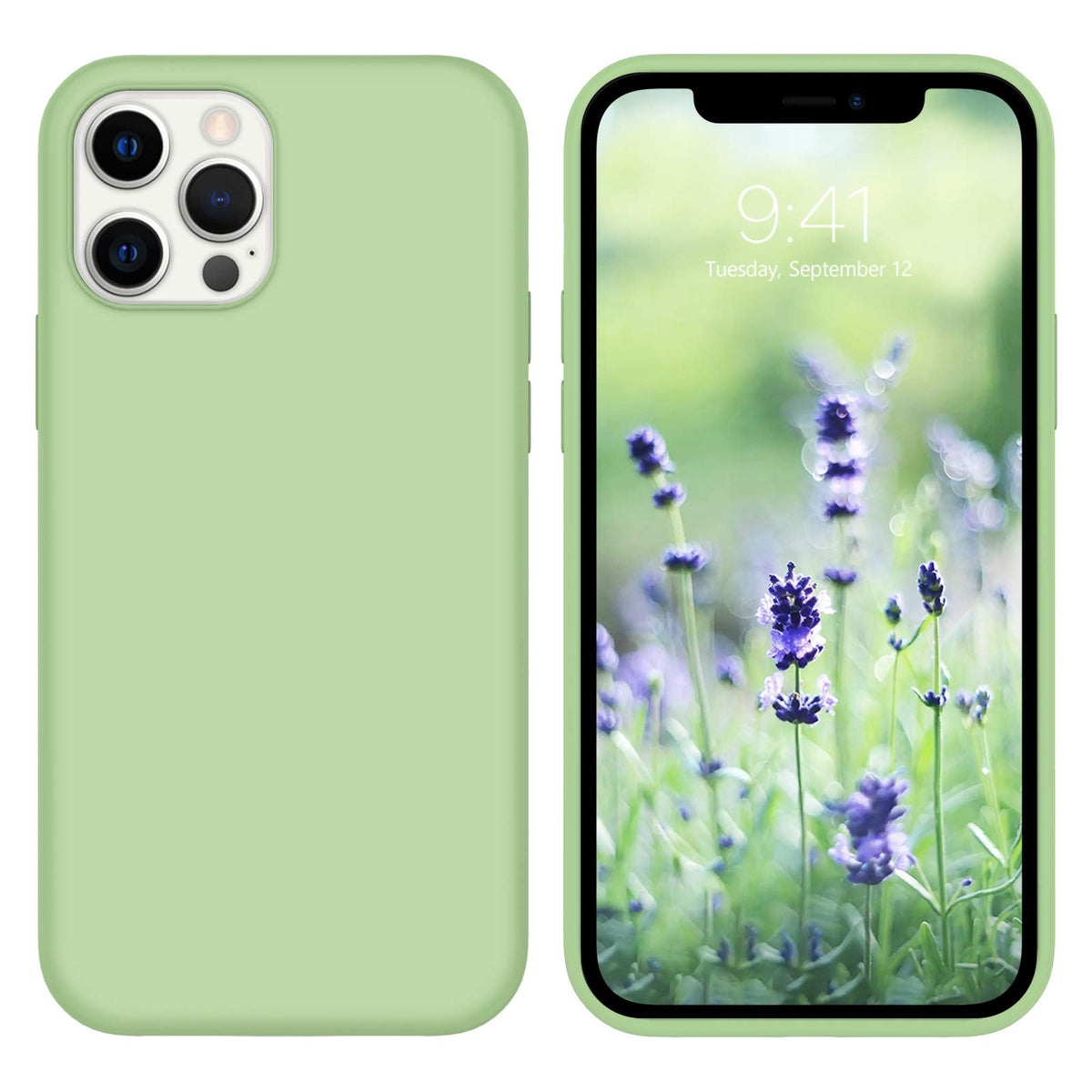 Guagua Compatible For Iphone 12 Pro Max Case 6.7'' 5G Liquid Silicone Soft Gel Rubber Slim Thin Microfiber Lining Cushion Textur
